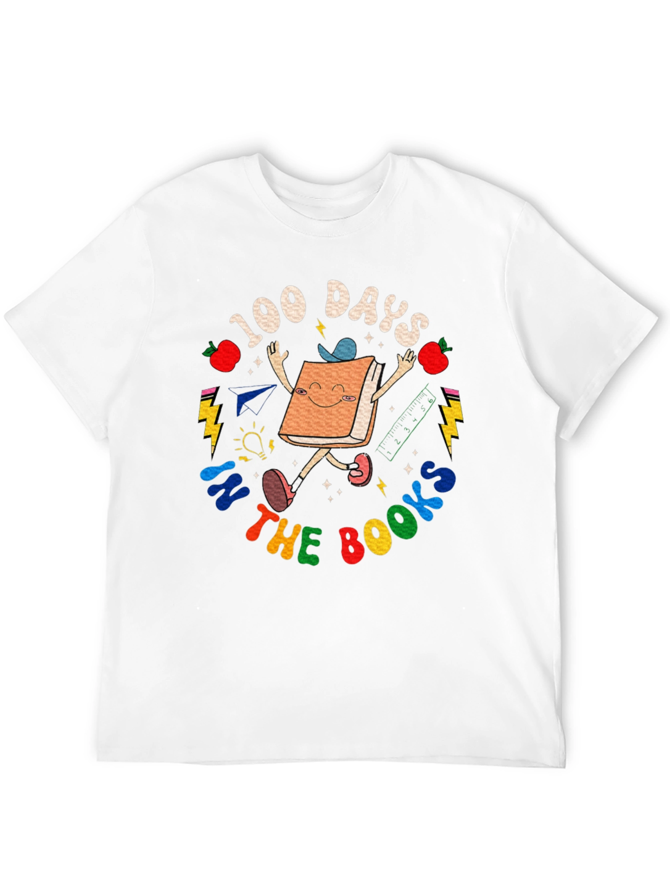 Black 100 Days in The Books T-Shirt - Cute Book Character view 12
