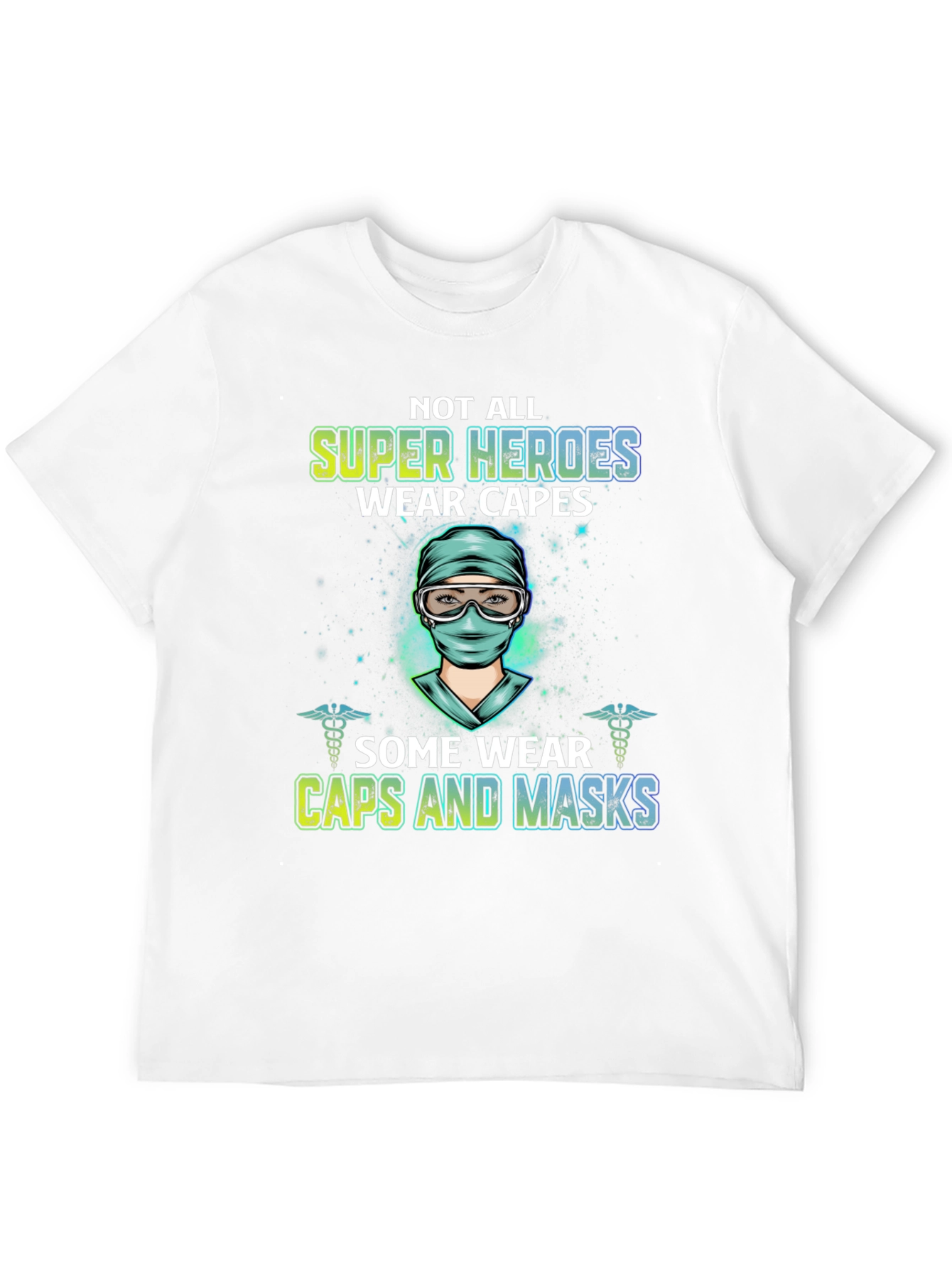 Black Heroic Caps and Masks T-Shirt view 12
