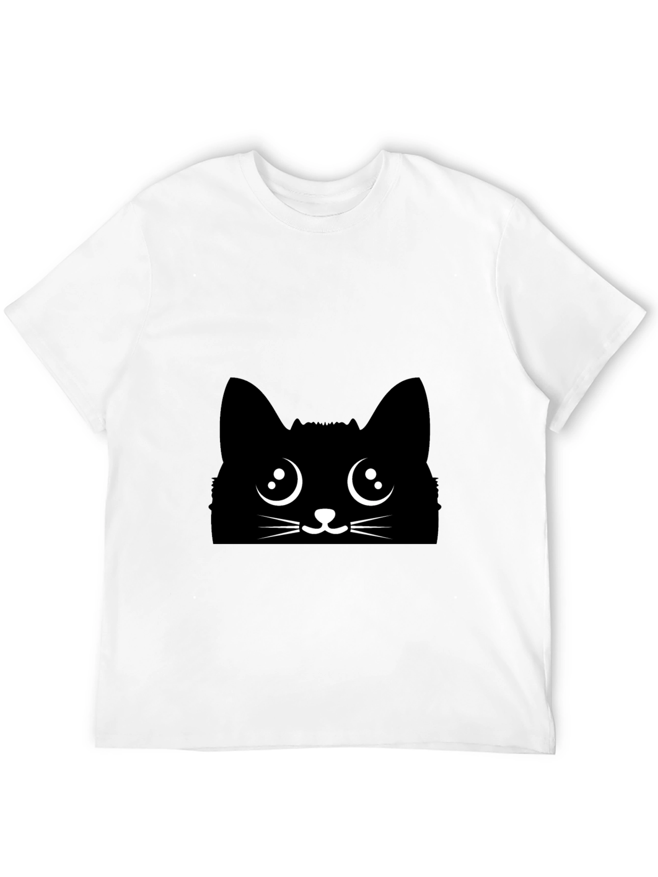 Black Black Cat Face Graphic Tee - Cute Kawaii Style view 12