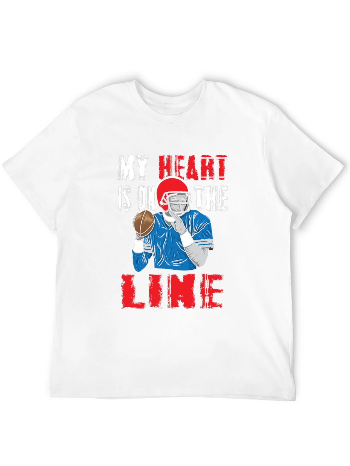 Black My Heart is On The Line Football Graphic Tee view 12