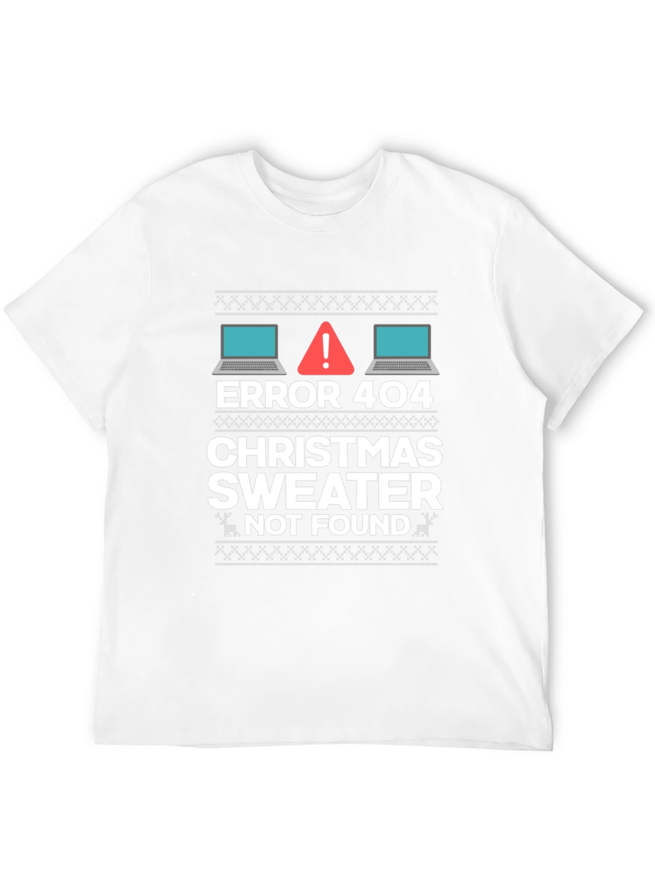 Black Error 404 Christmas Sweater Not Found T-Shirt view 12