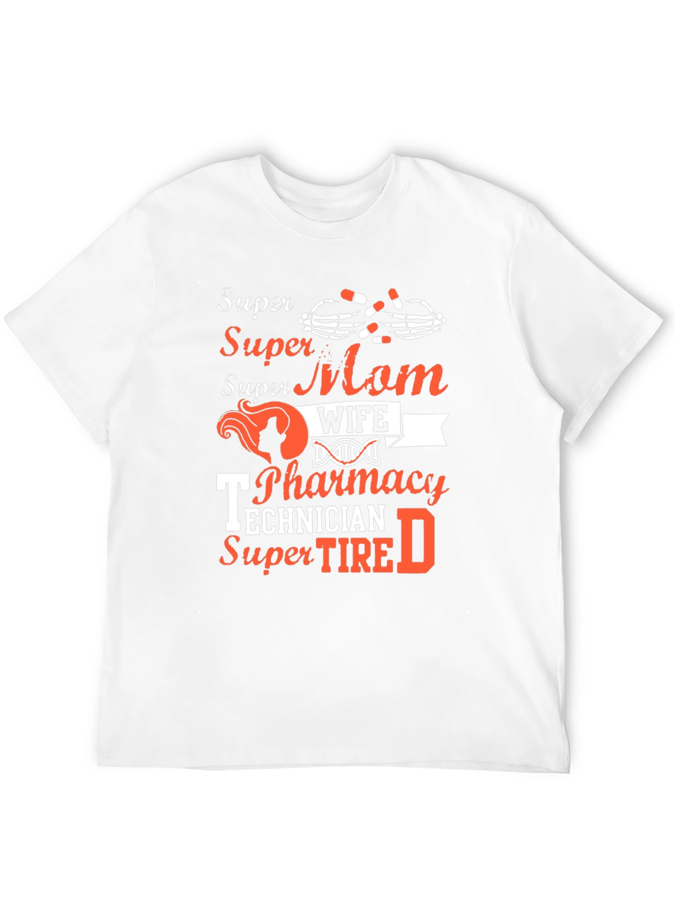 Black Super Mom Wife Pharmacy Technician T-Shirt view 12