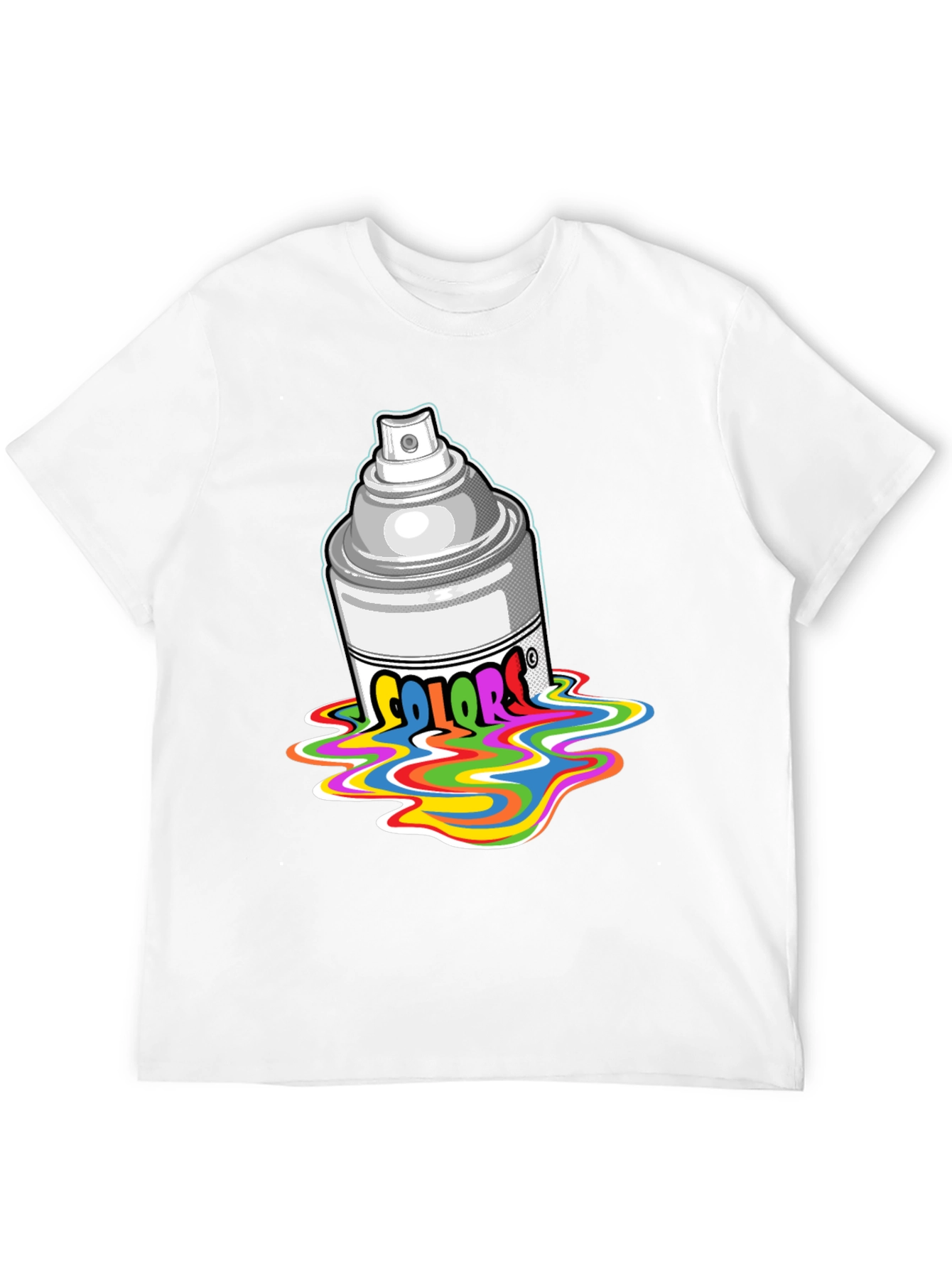 Black Colorful Spray Paint T-Shirt view 12