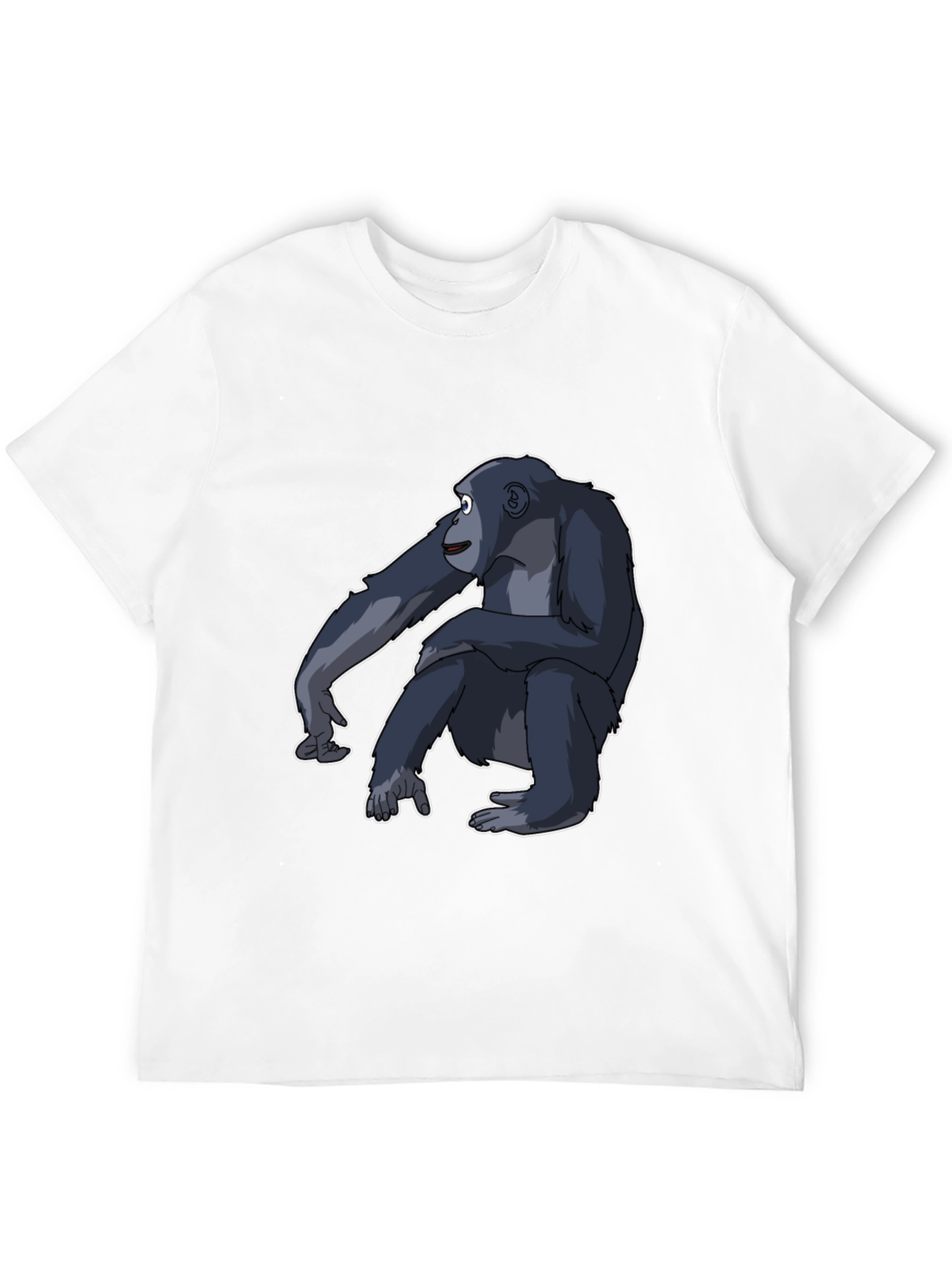 Black Chimpanzee Graphic Tee - Black Cotton T-Shirt view 12