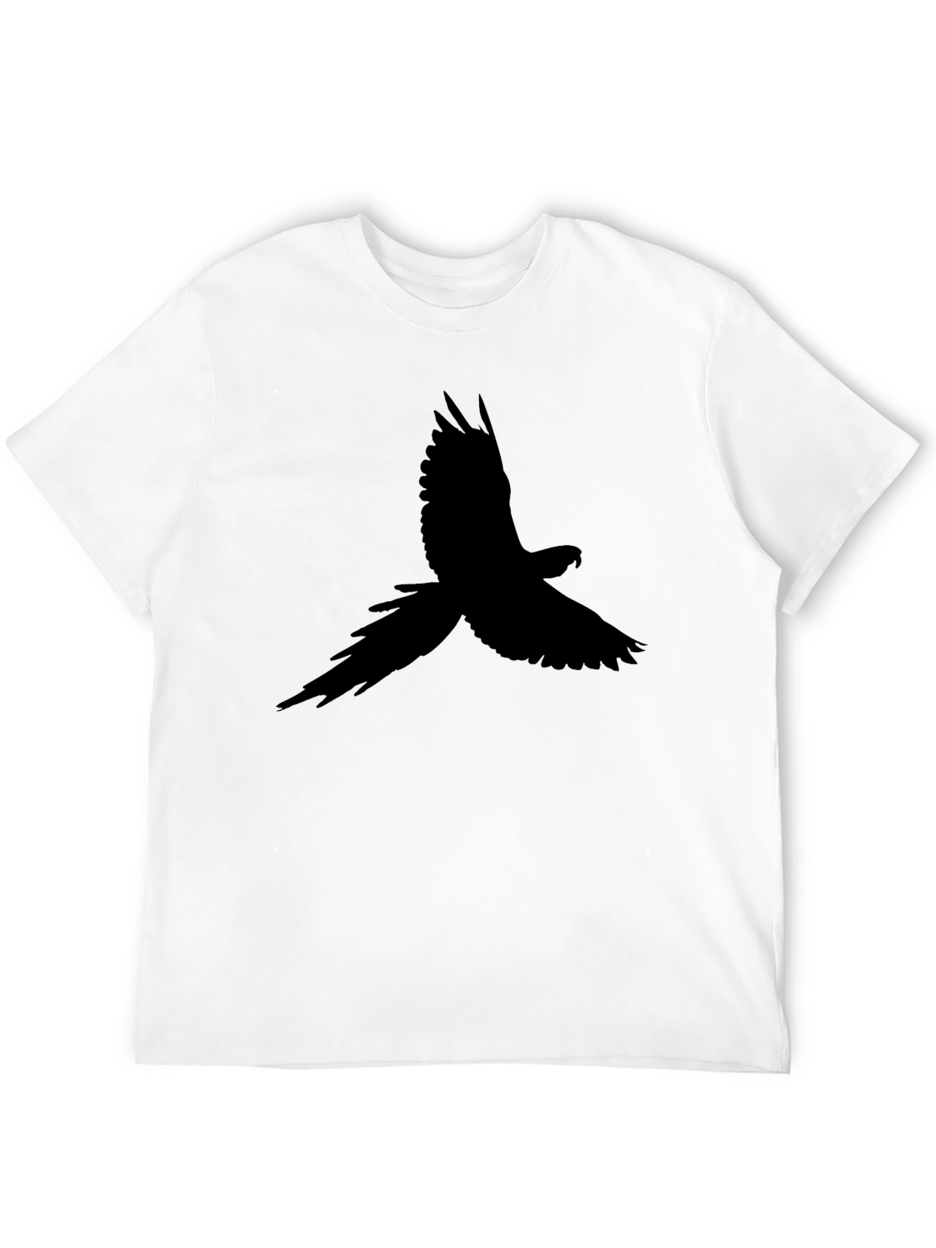 Black Black T-Shirt with Bird Silhouette Design view 12