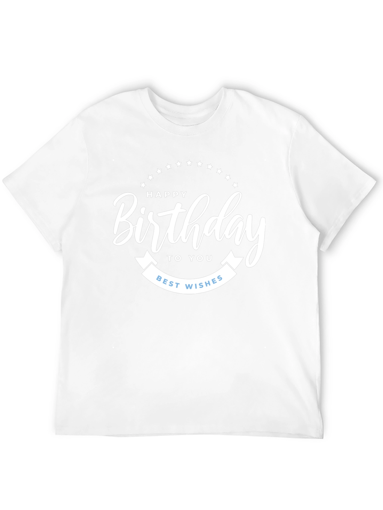 Black Happy Birthday T-Shirt | Black Crew Neck Tee view 12