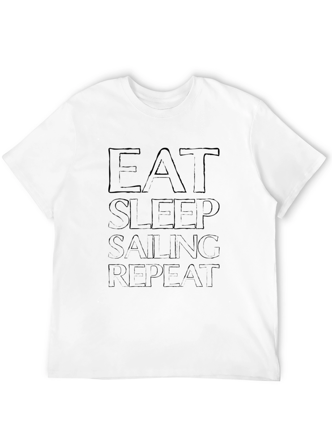 Black Eat Sleep Sailing Repeat Black T-Shirt view 12