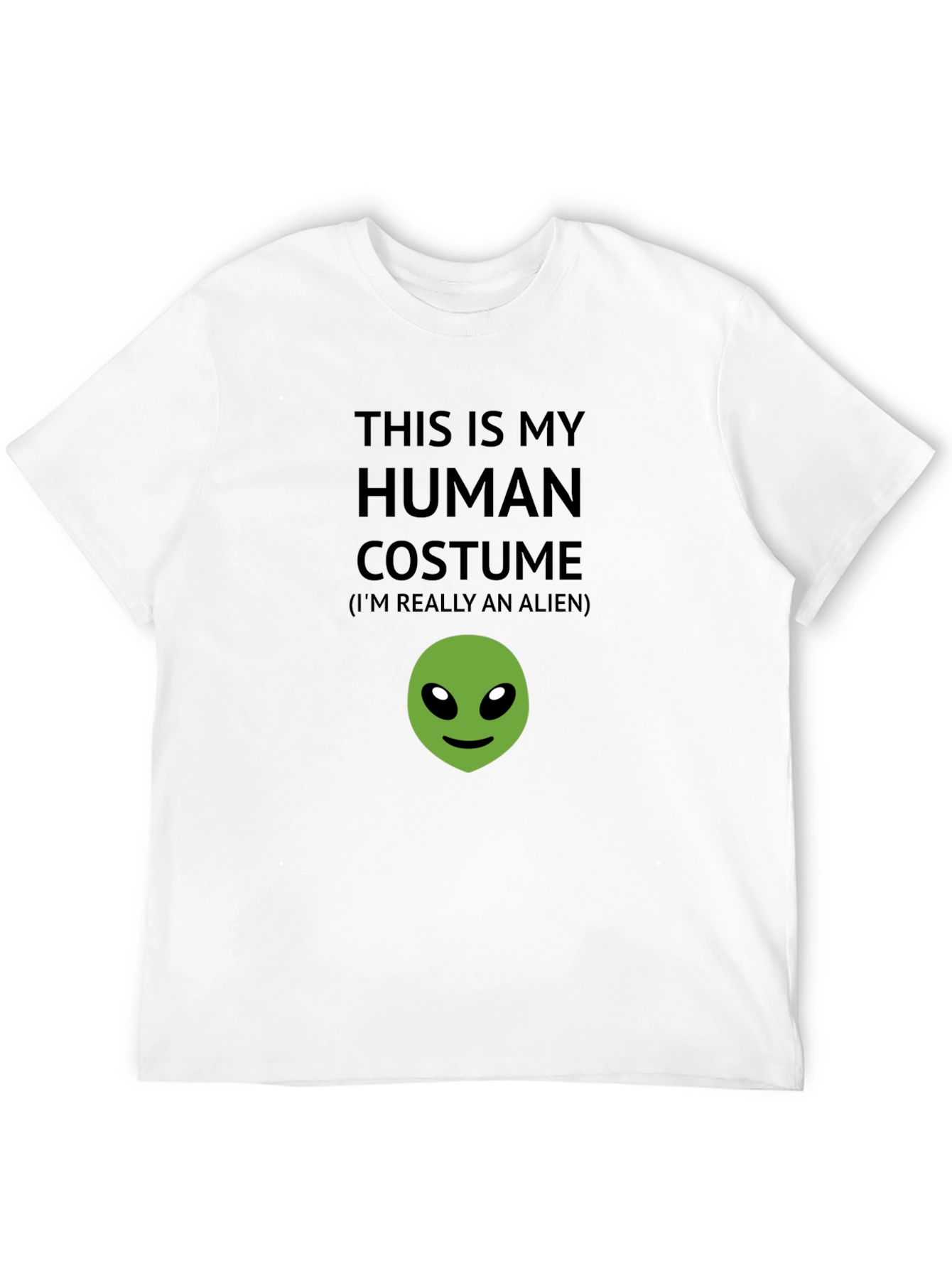 Black Human Costume Alien T-Shirt - Funny Novelty Tee view 12