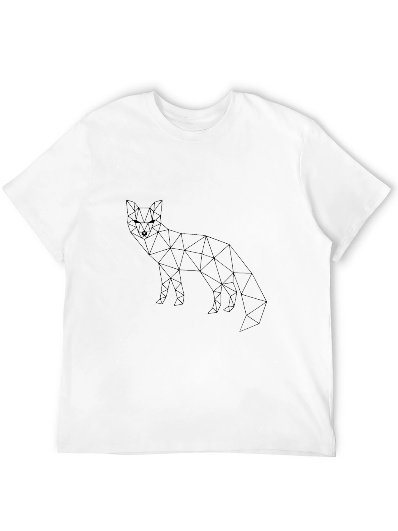 Black Geometric Fox Graphic Tee - Stylish Men's Black T-Shirt view 12