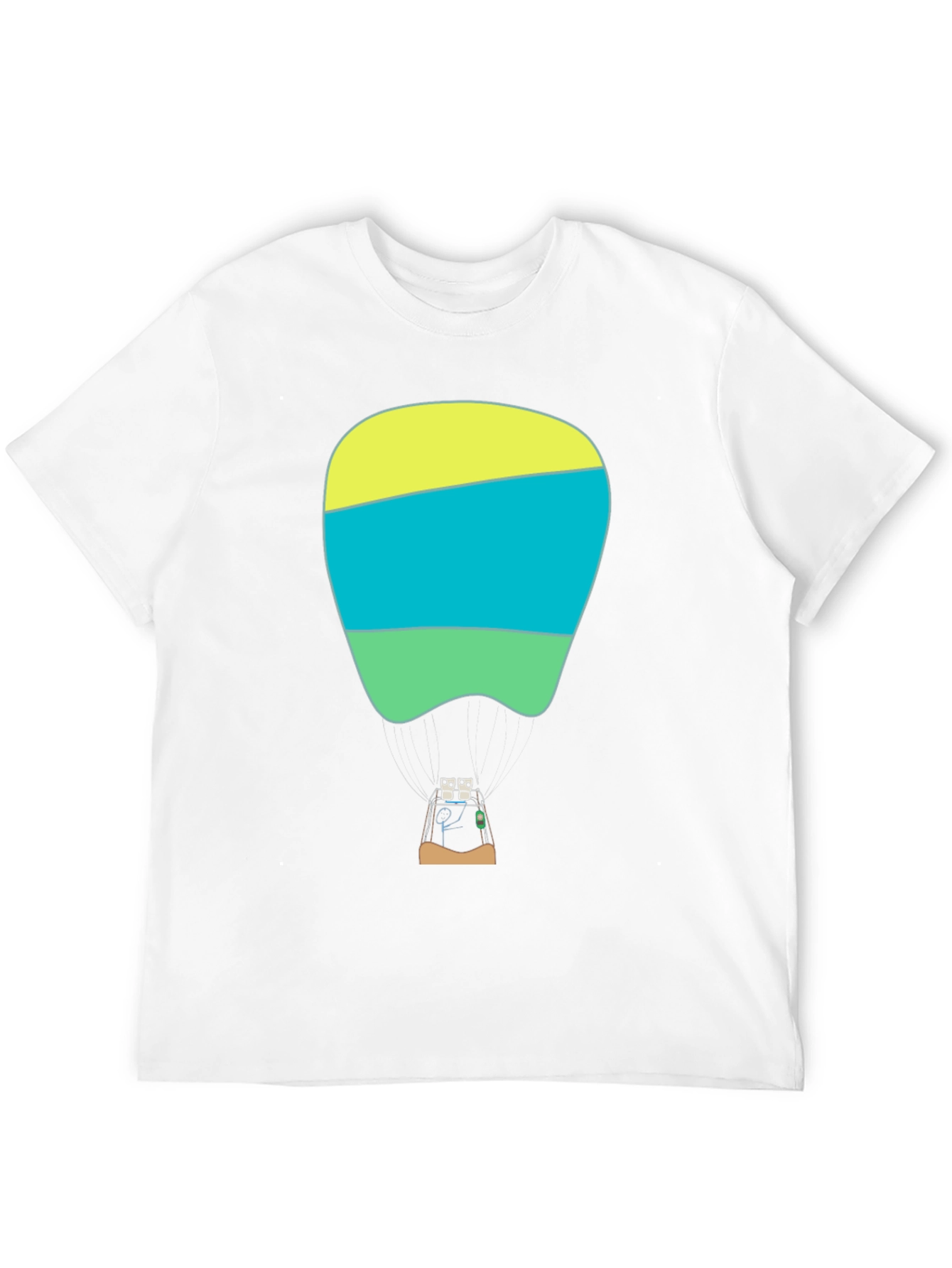 Black Funny Hot Air Balloon Graphic T-Shirt view 12