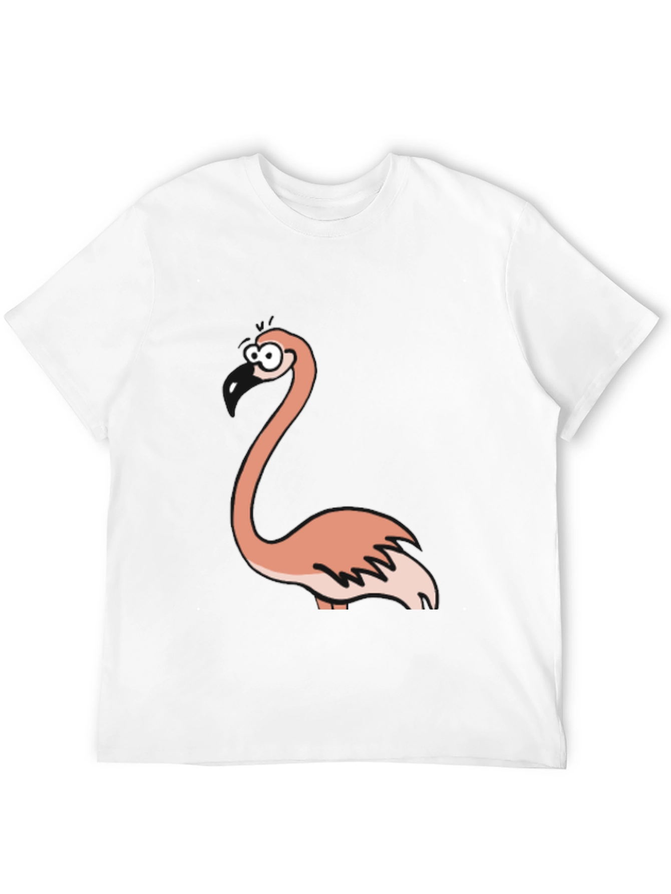 Black Funny Flamingo Graphic Black T-Shirt view 12