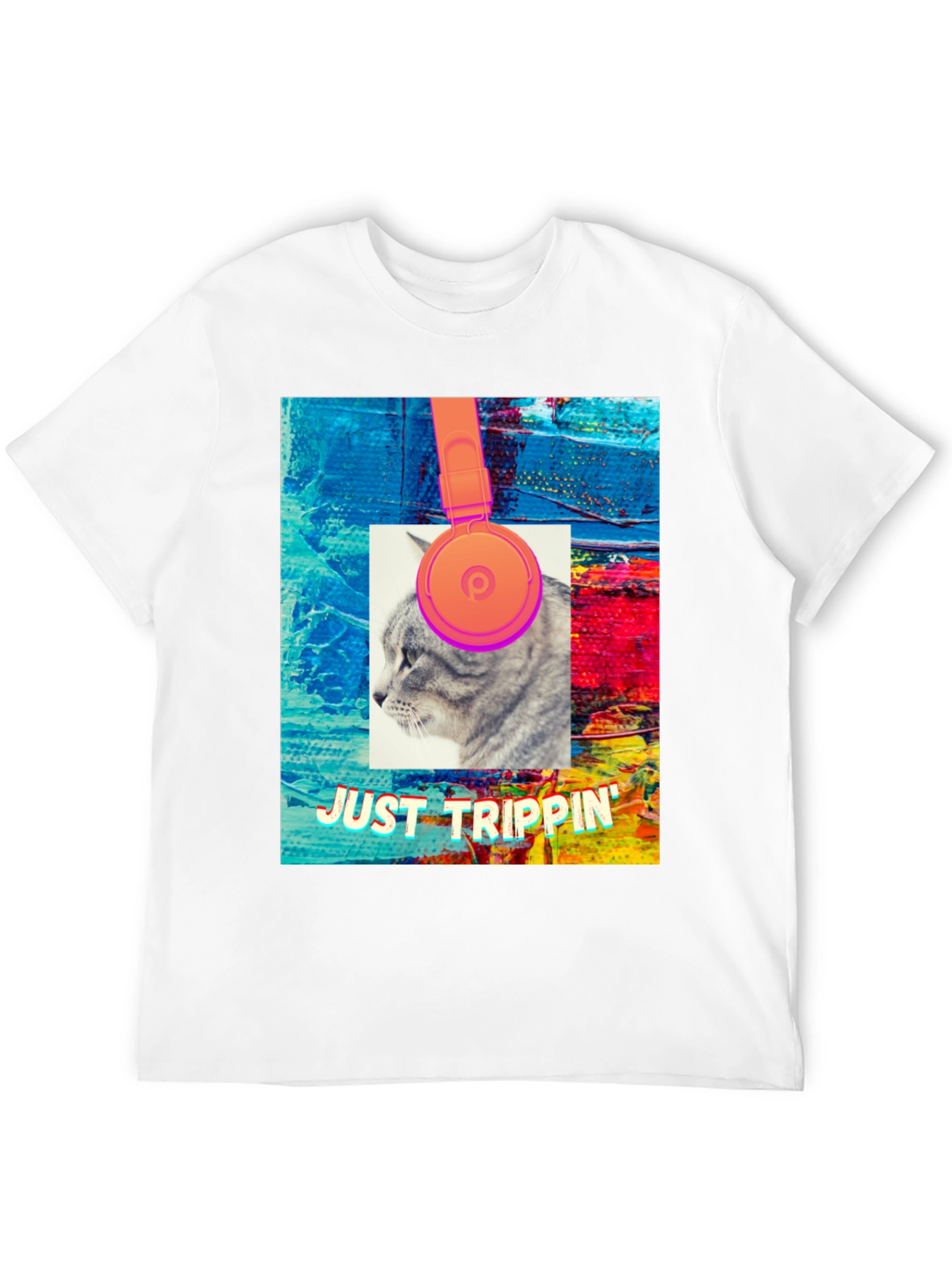 Black Just Trippin' Cat Graphic Tee view 12