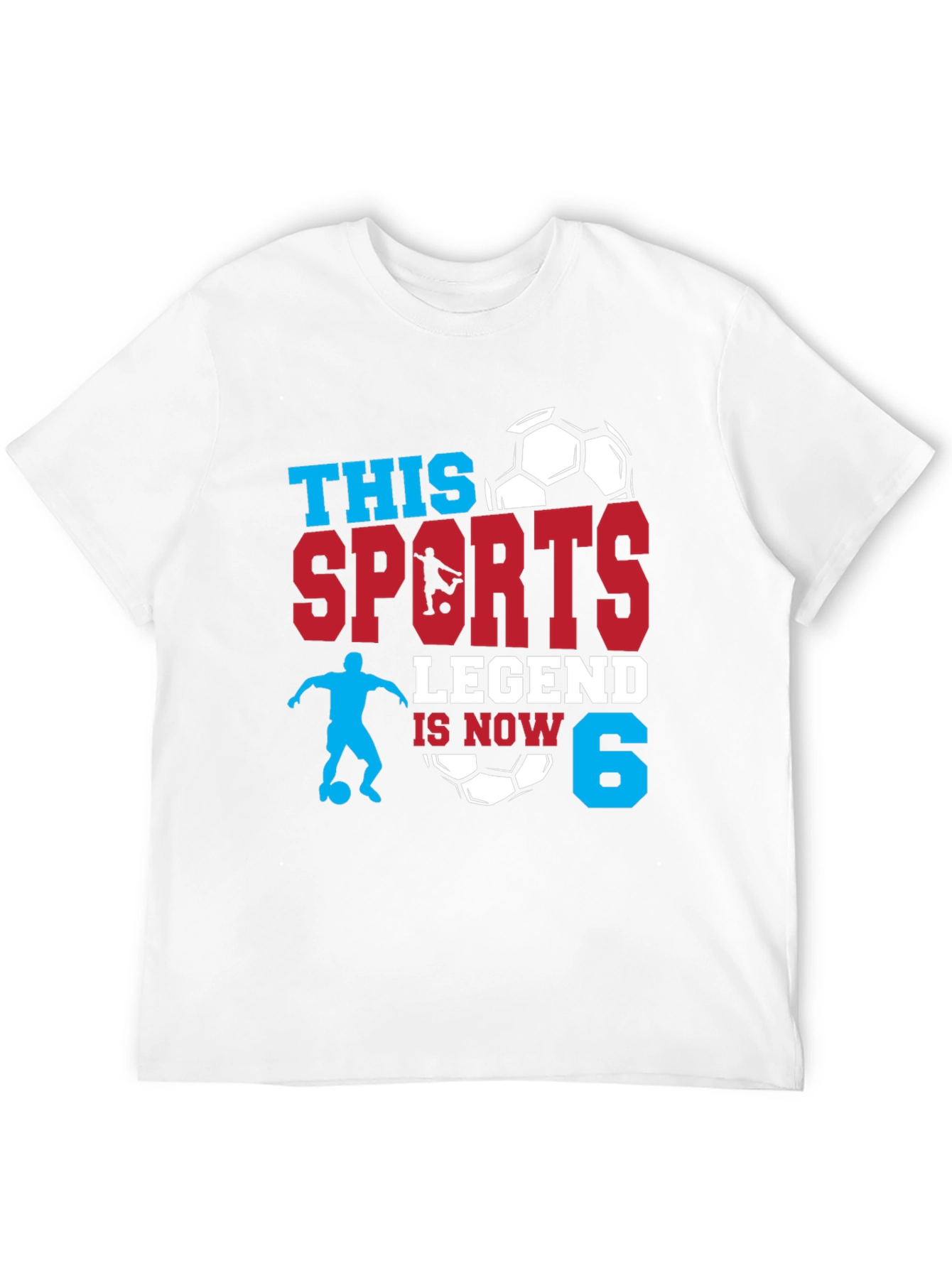 Black Sports Legend 6th Birthday Soccer T-Shirt view 12