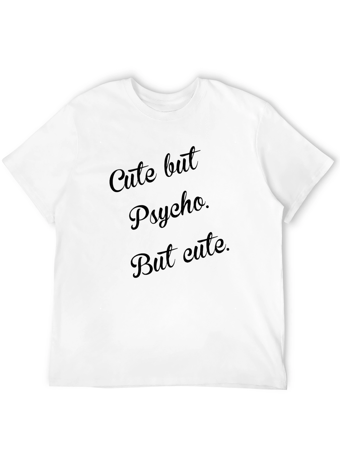 Black Cute But Psycho Black Graphic Tee view 12