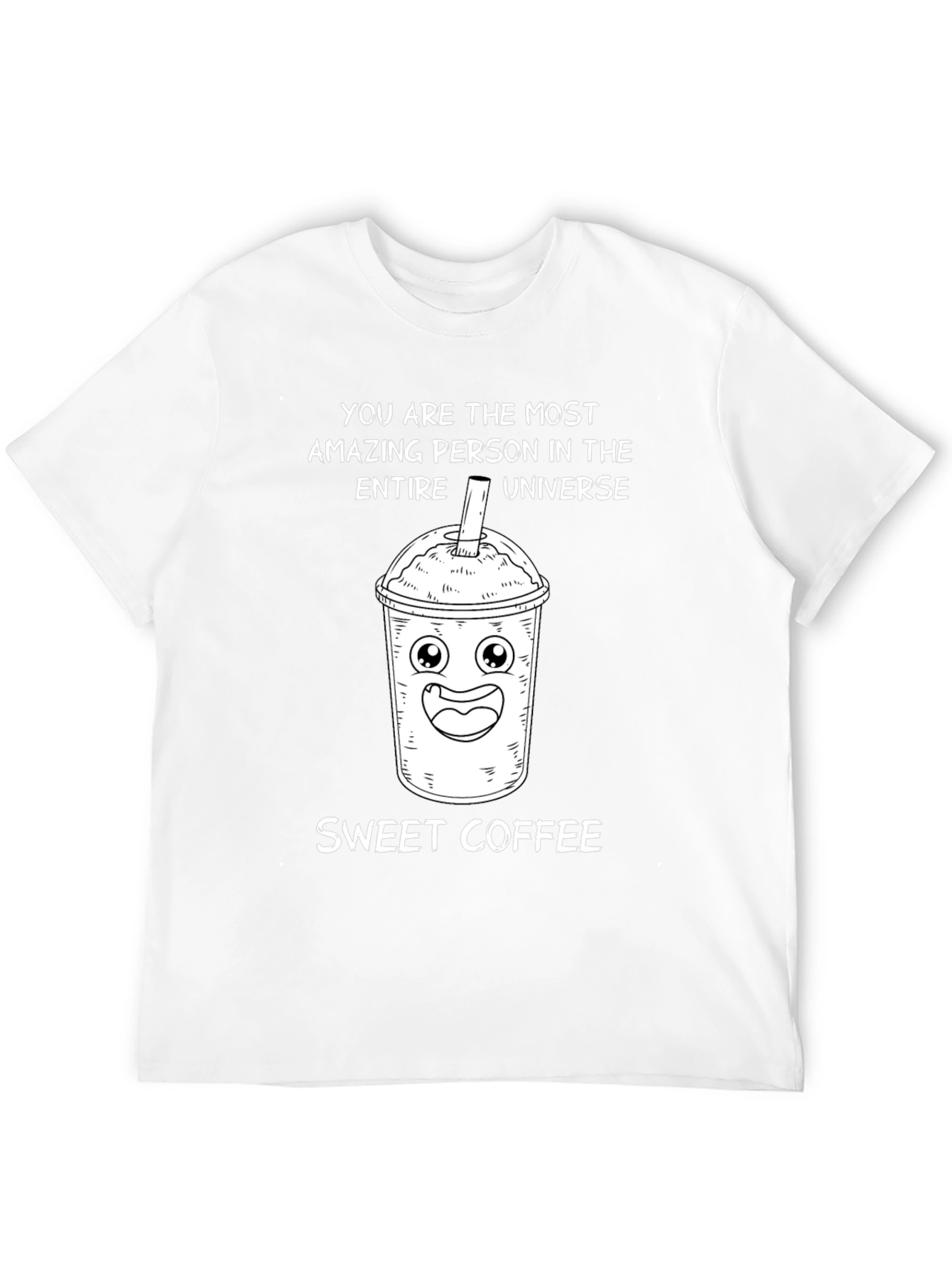 Black Sweet Coffee Cartoon Graphic T-Shirt view 12