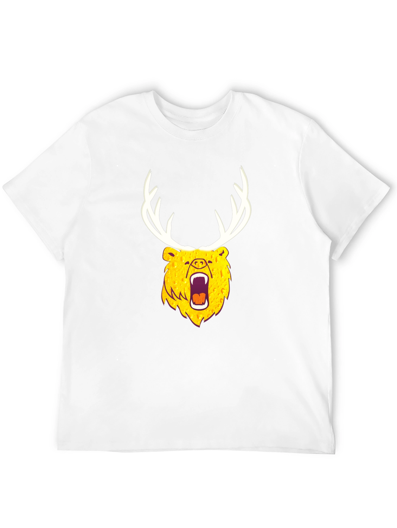 Black Bear with Antlers Graphic Tee - Black view 12