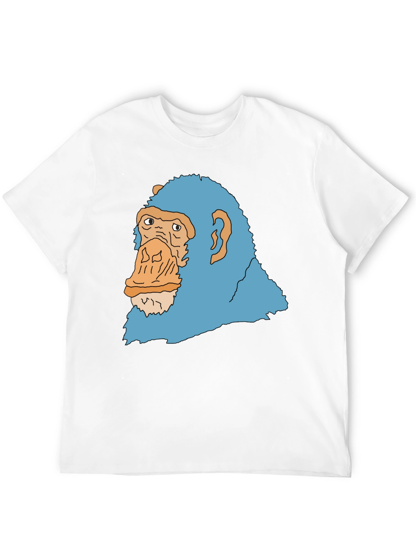 Black Blue Monkey Graphic Black T-Shirt view 12