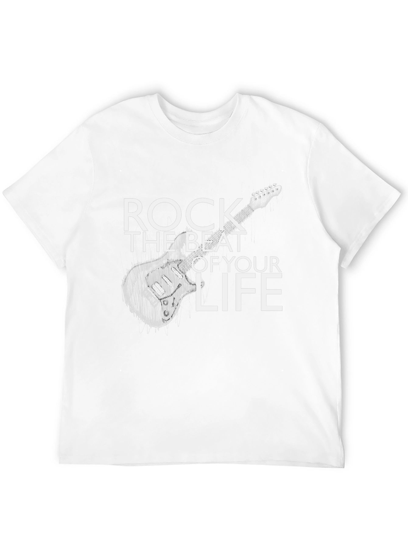 Black Rock the Beat Guitar Graphic Tee - Black view 12