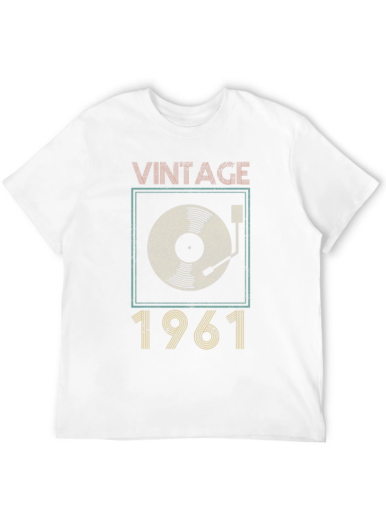 Black Vintage 1961 Record Player Graphic T-Shirt view 12