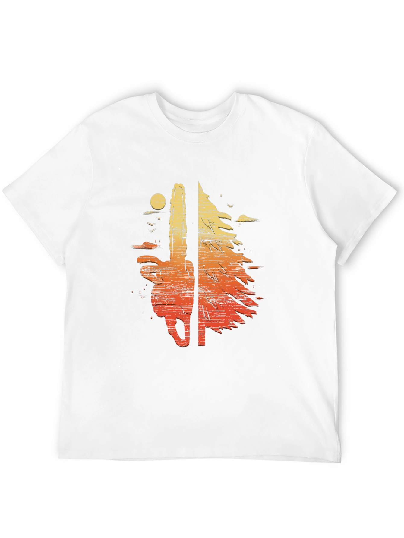 Black Chainsaw Sunset Graphic T-Shirt view 12