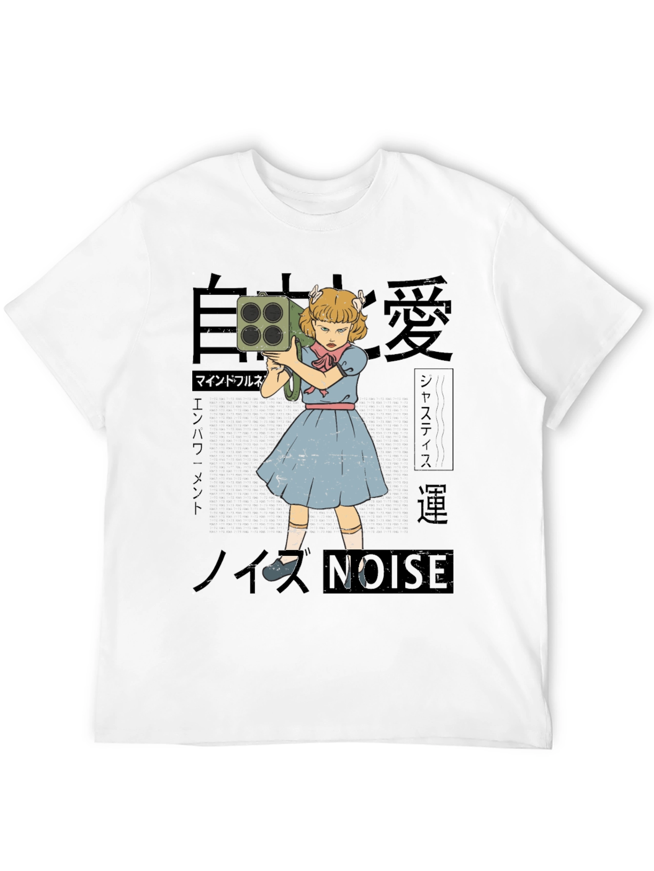 Black Noise Girl Graphic T-Shirt - Edgy Japanese Inspired Tee view 12