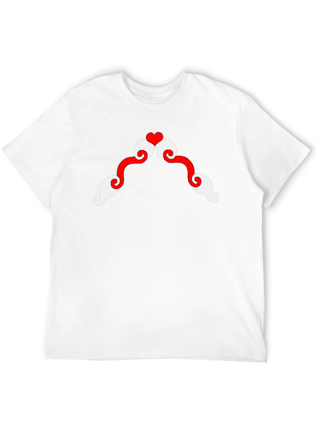 Black Whimsical Mustache Heart Graphic Tee view 12