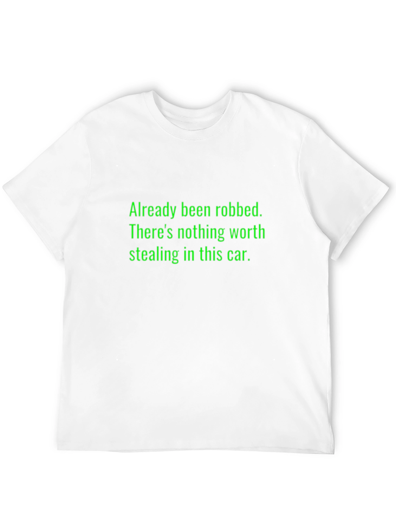 Black Humorous Black T-Shirt - 'Already Been Robbed' Slogan view 12