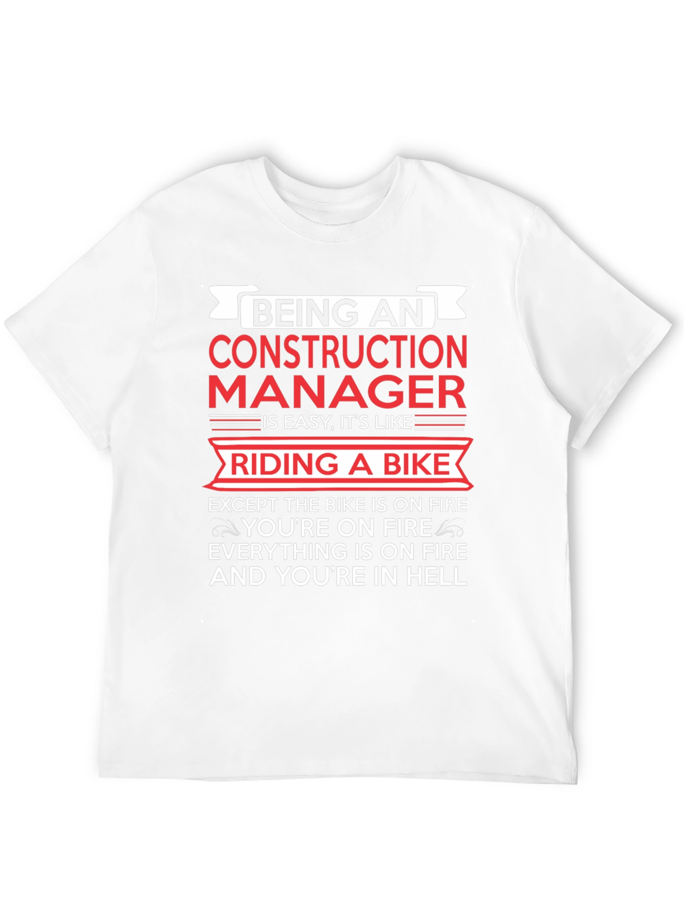 Black Construction Manager Funny T-Shirt view 12