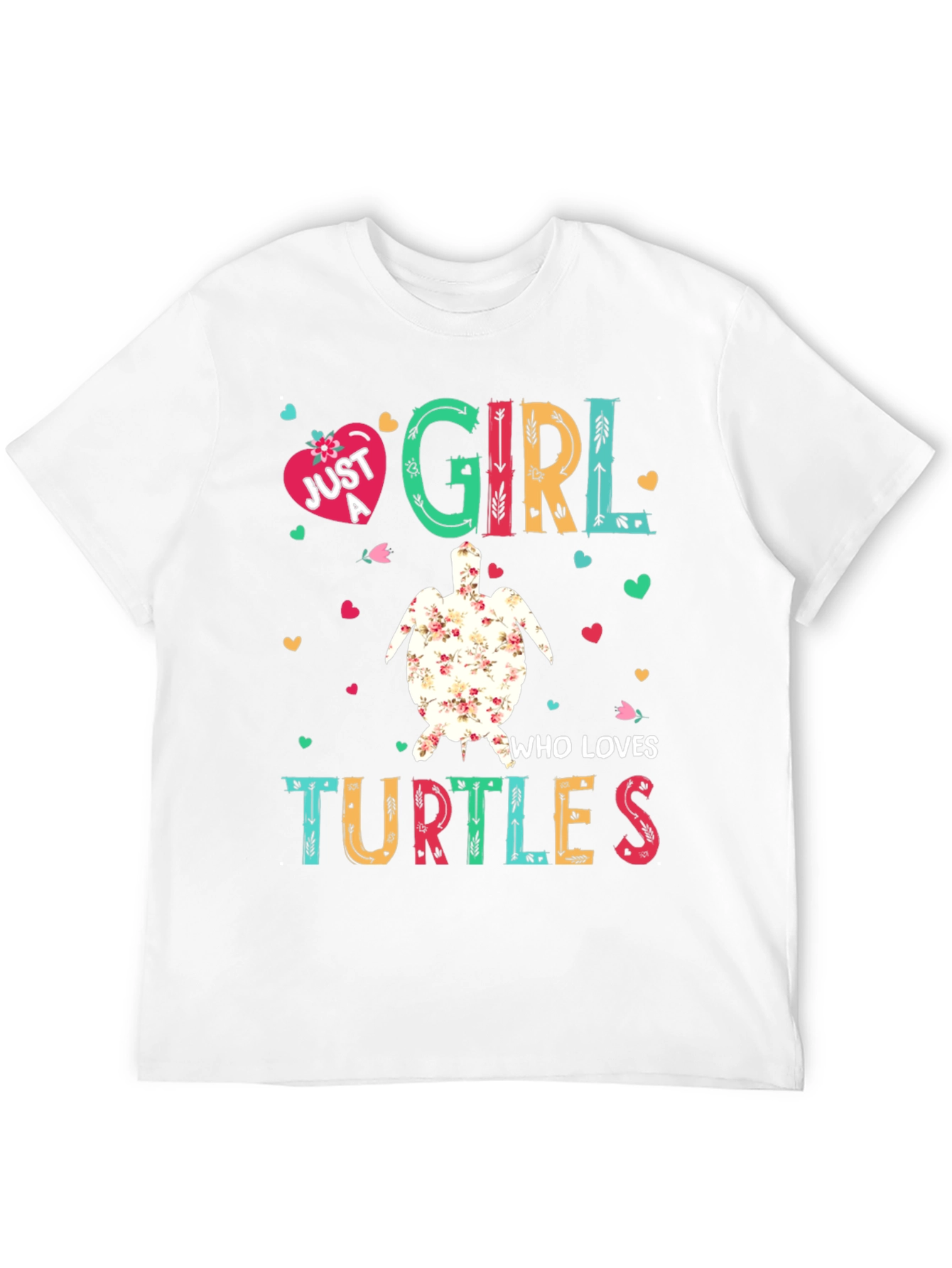 Black Just A Girl Who Loves Turtles T-Shirt view 12