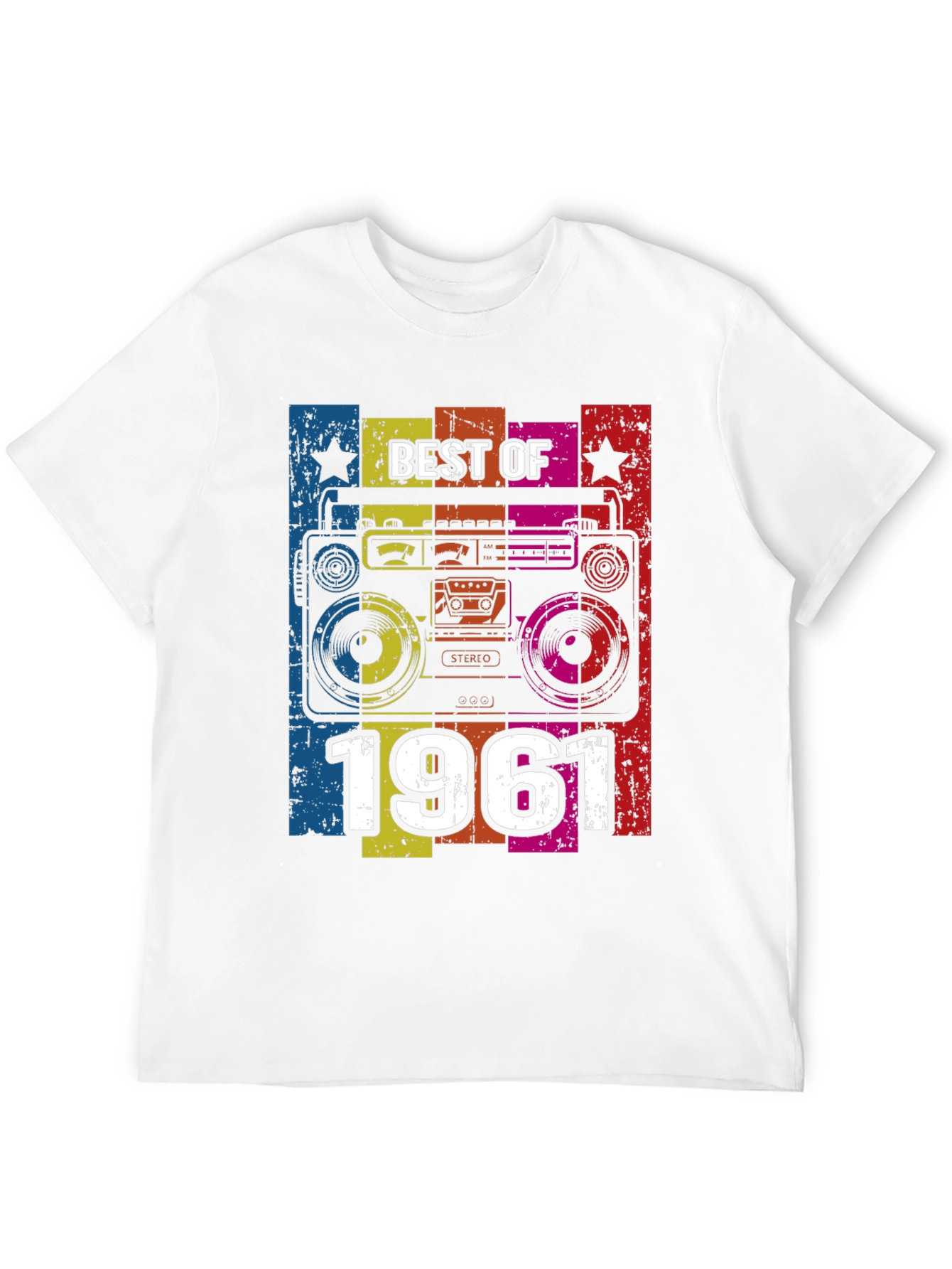 Black Best of 1961 Retro Boombox T-Shirt view 12