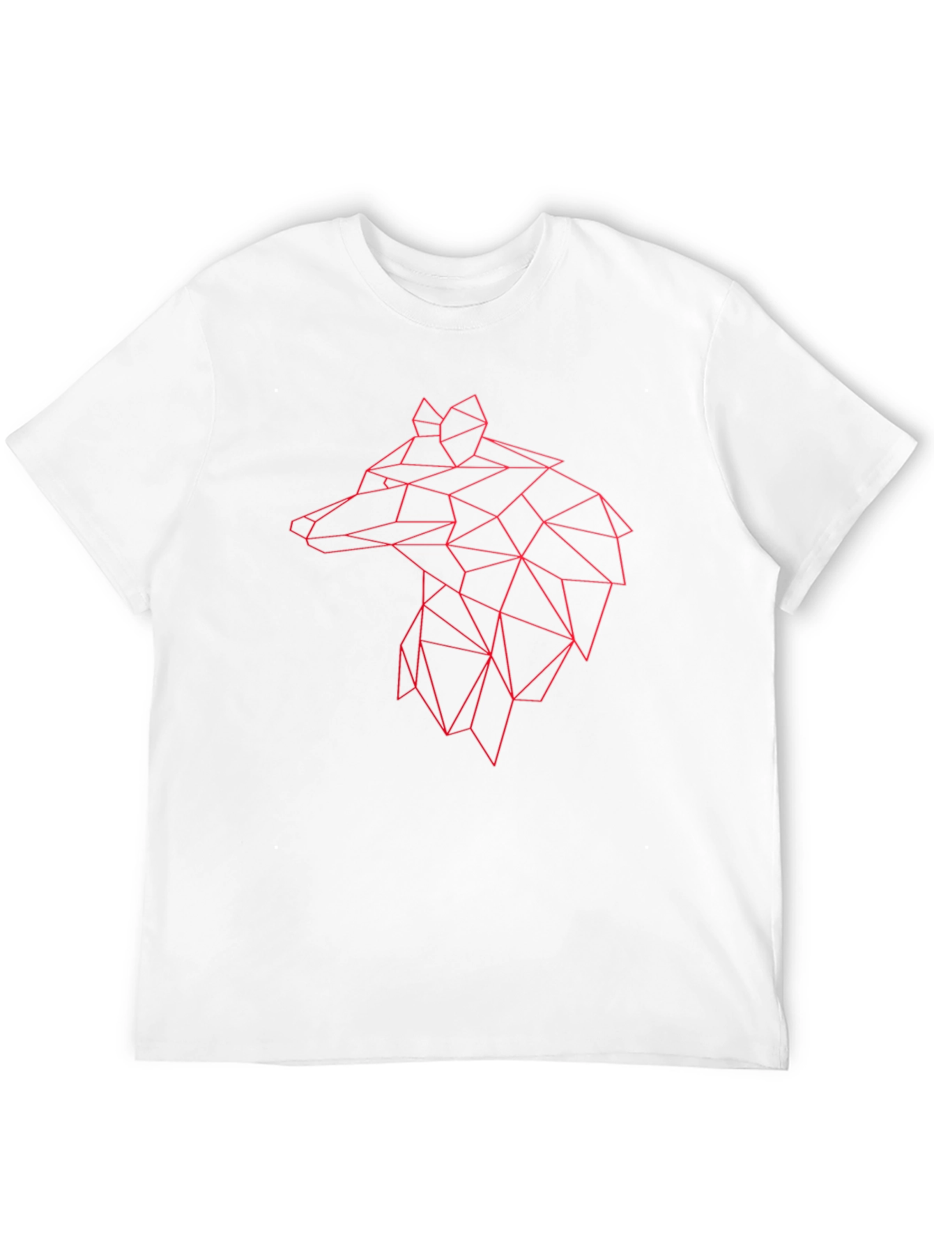 Black Geometric Wolf Head Graphic Tee - Black view 12