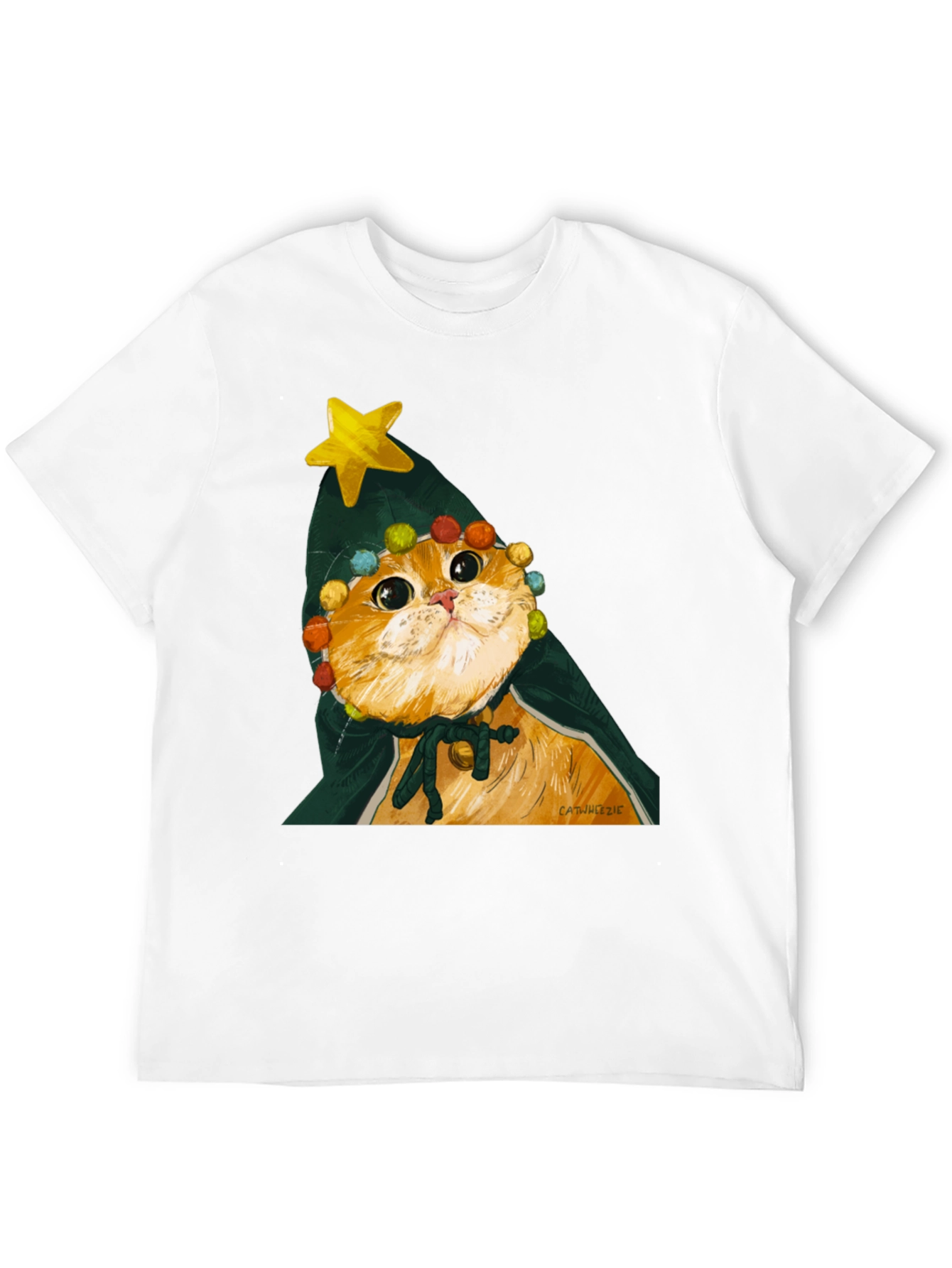 Black Cat Christmas Tree T-Shirt view 12