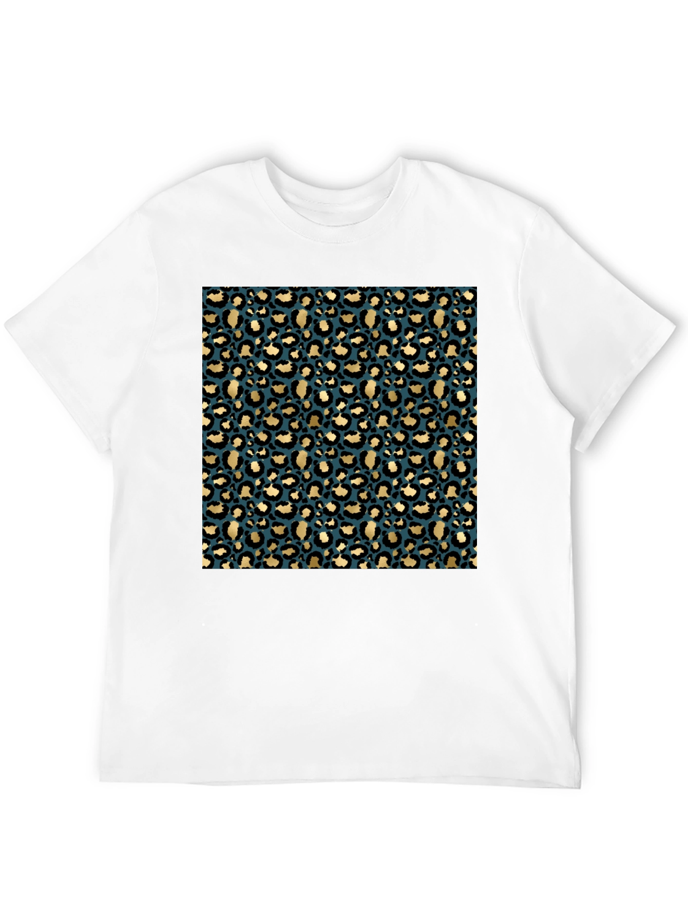 Black Leopard Print Crew Neck T-Shirt view 12