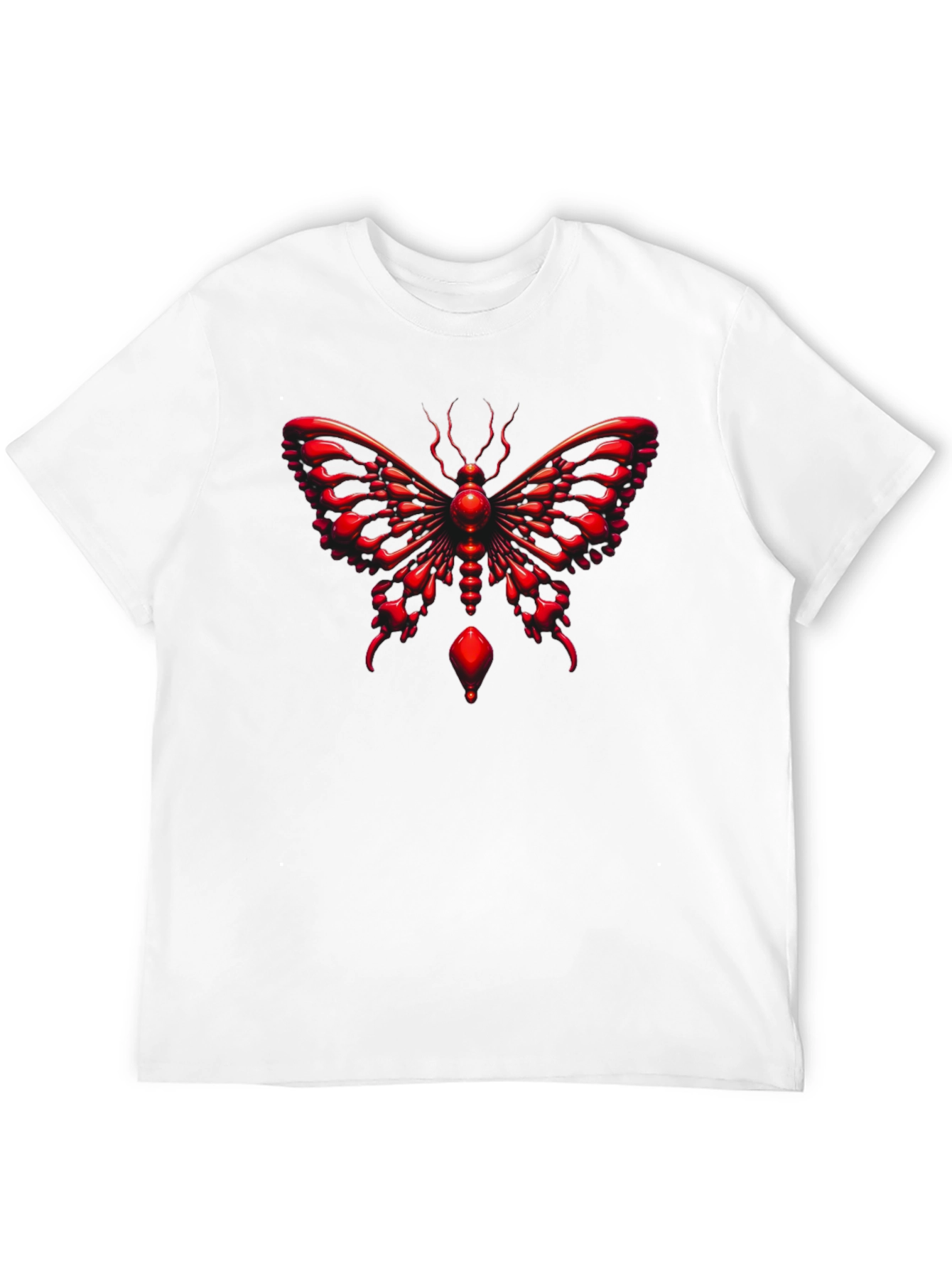 Black Red Butterfly Graphic Tee view 12