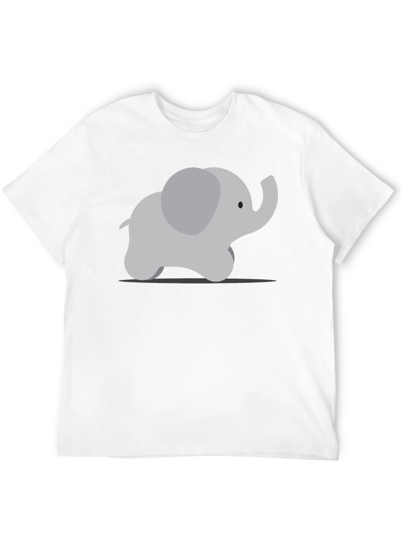 Black Cute Cartoon Elephant Graphic Tee - Black view 12