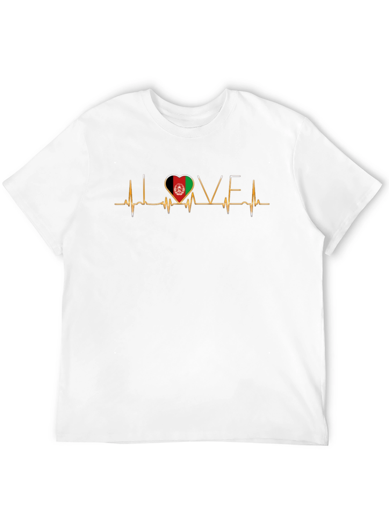 Black Love Afghanistan Heartbeat T-Shirt view 12