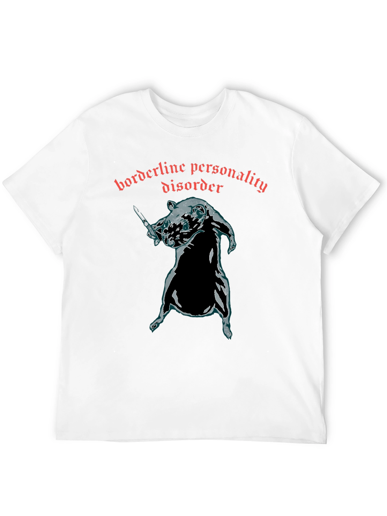 Black Borderline Personality Disorder Rat T-Shirt view 12