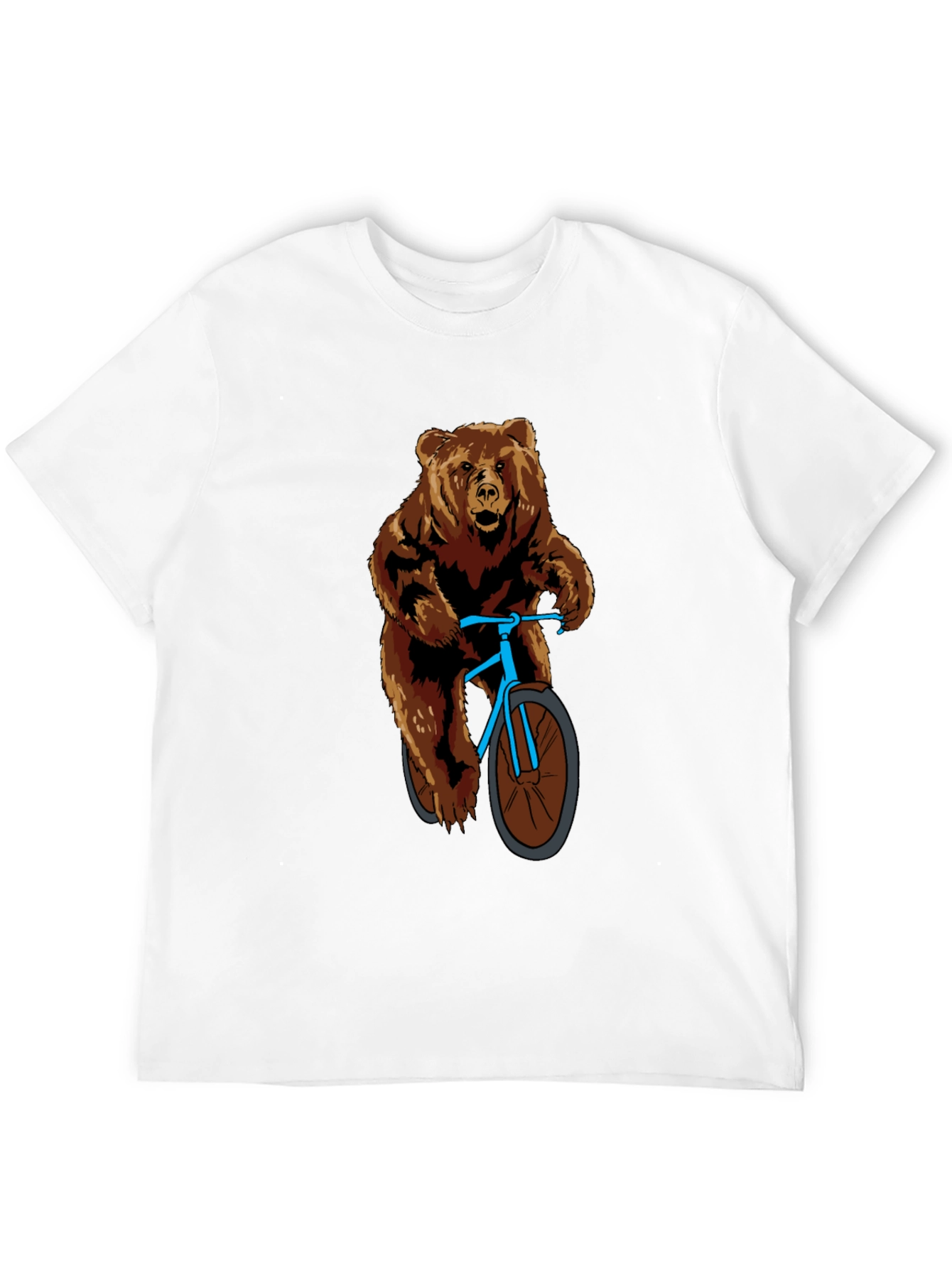 Black Bear on Bike Graphic T-Shirt - Cool Animal Tee view 12