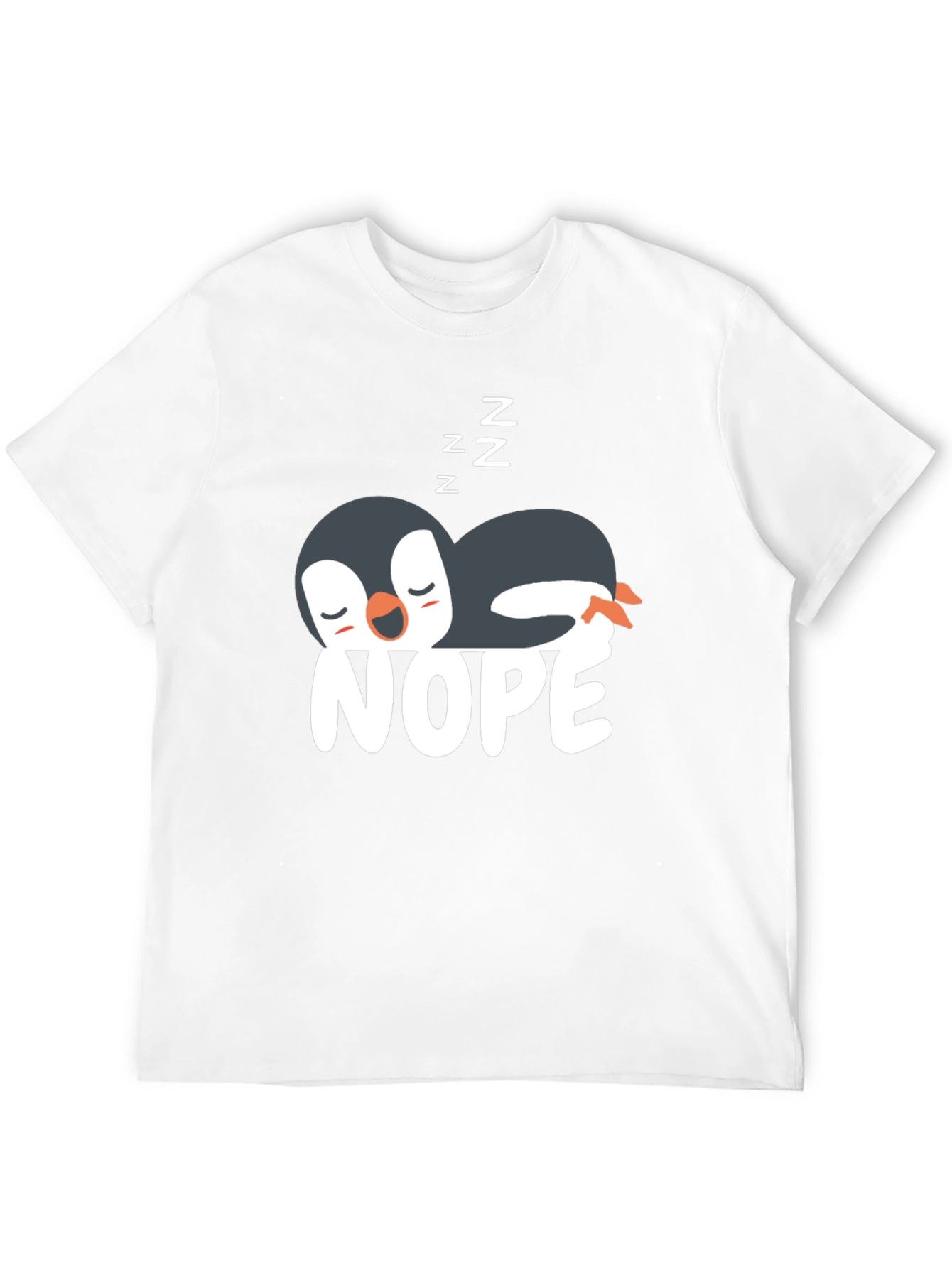 Black Nope Penguin T-Shirt - Funny & Relaxed Style view 12