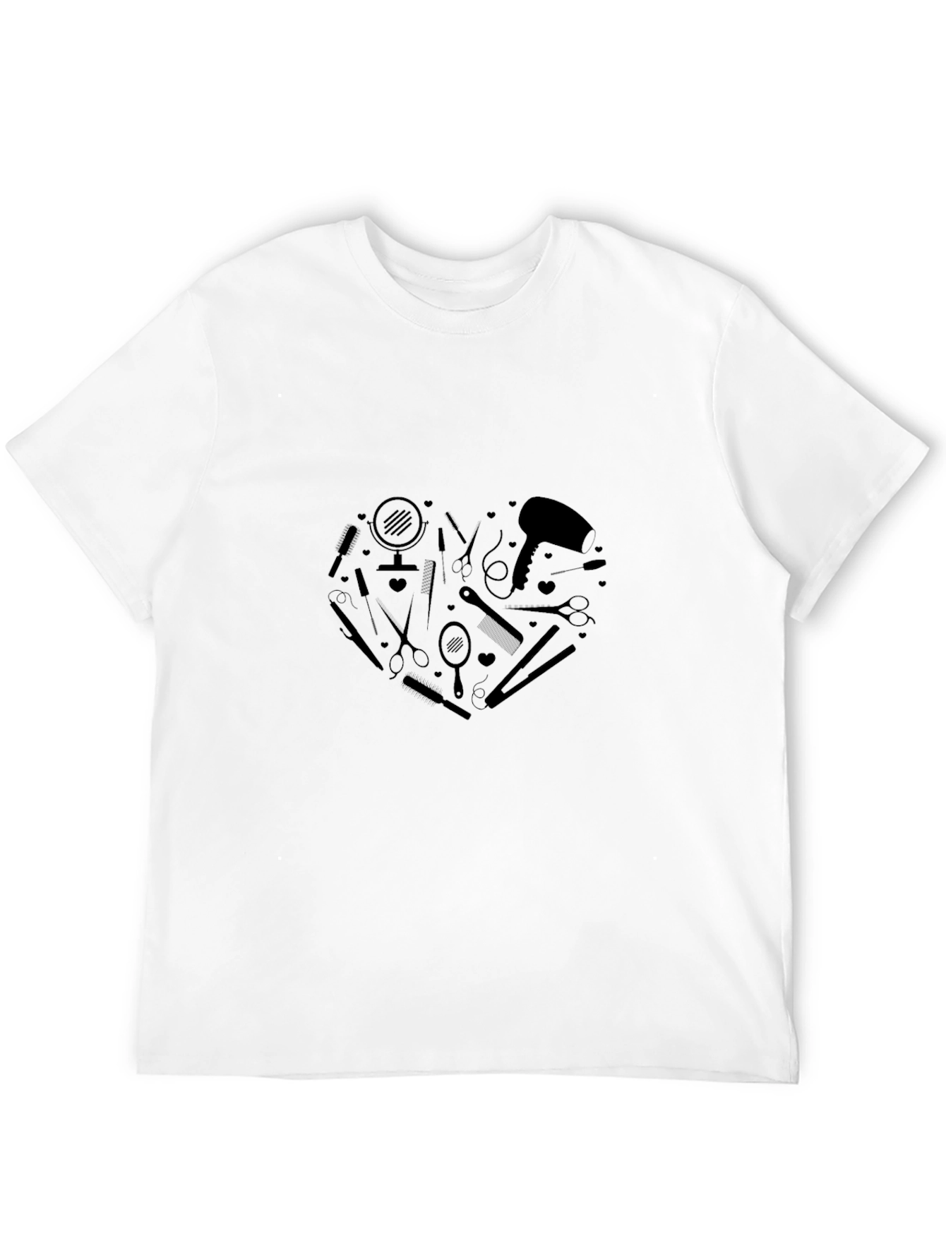 Black Stylist Heart Graphic Tee - Salon & Barber Love view 12