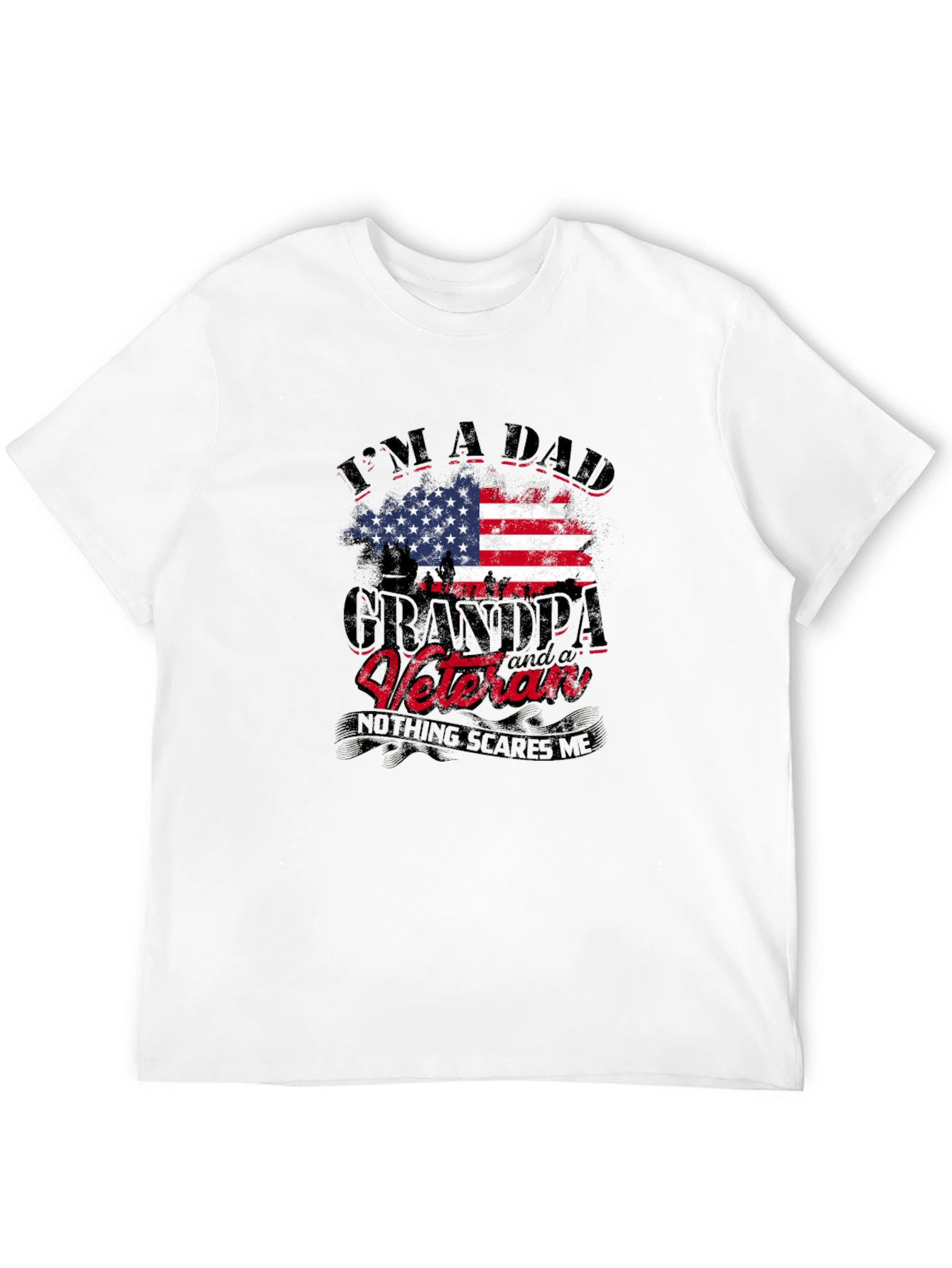 Black Dad Grandpa Veteran Graphic Tee view 12