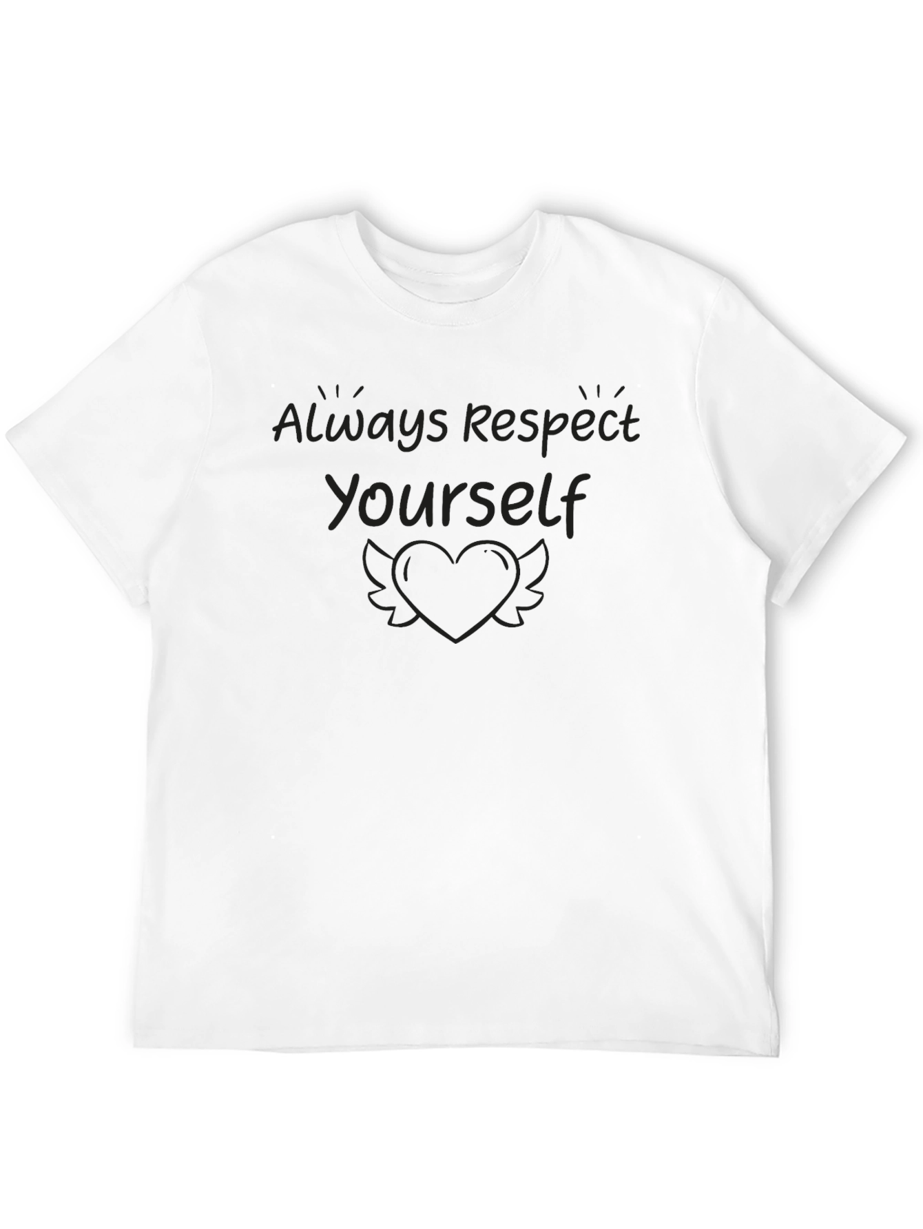 Black Respect Yourself Heart Wings T-Shirt view 12