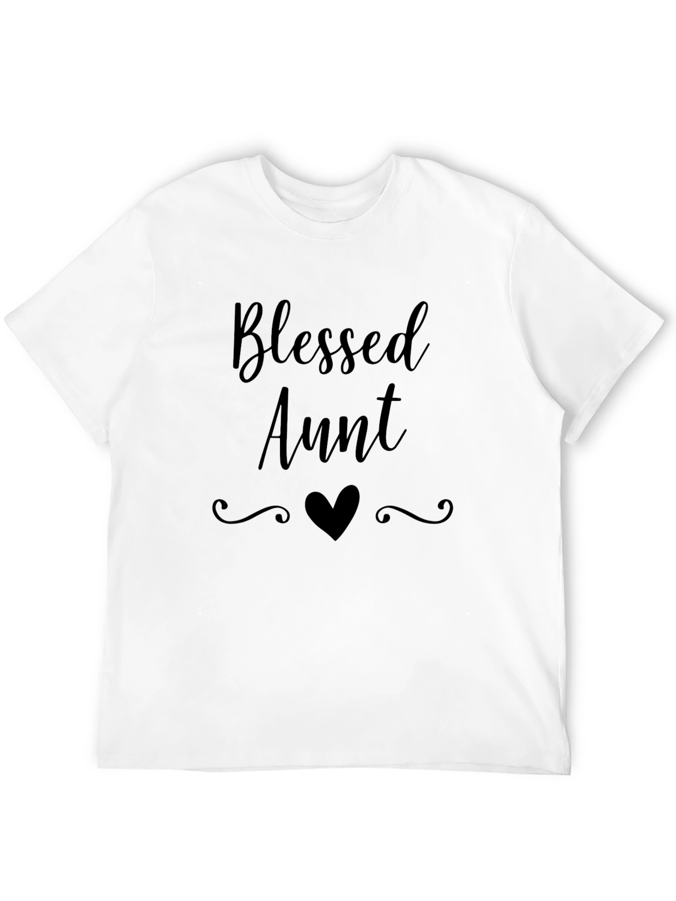 Black Blessed Aunt T-Shirt - Black Crew Neck view 12