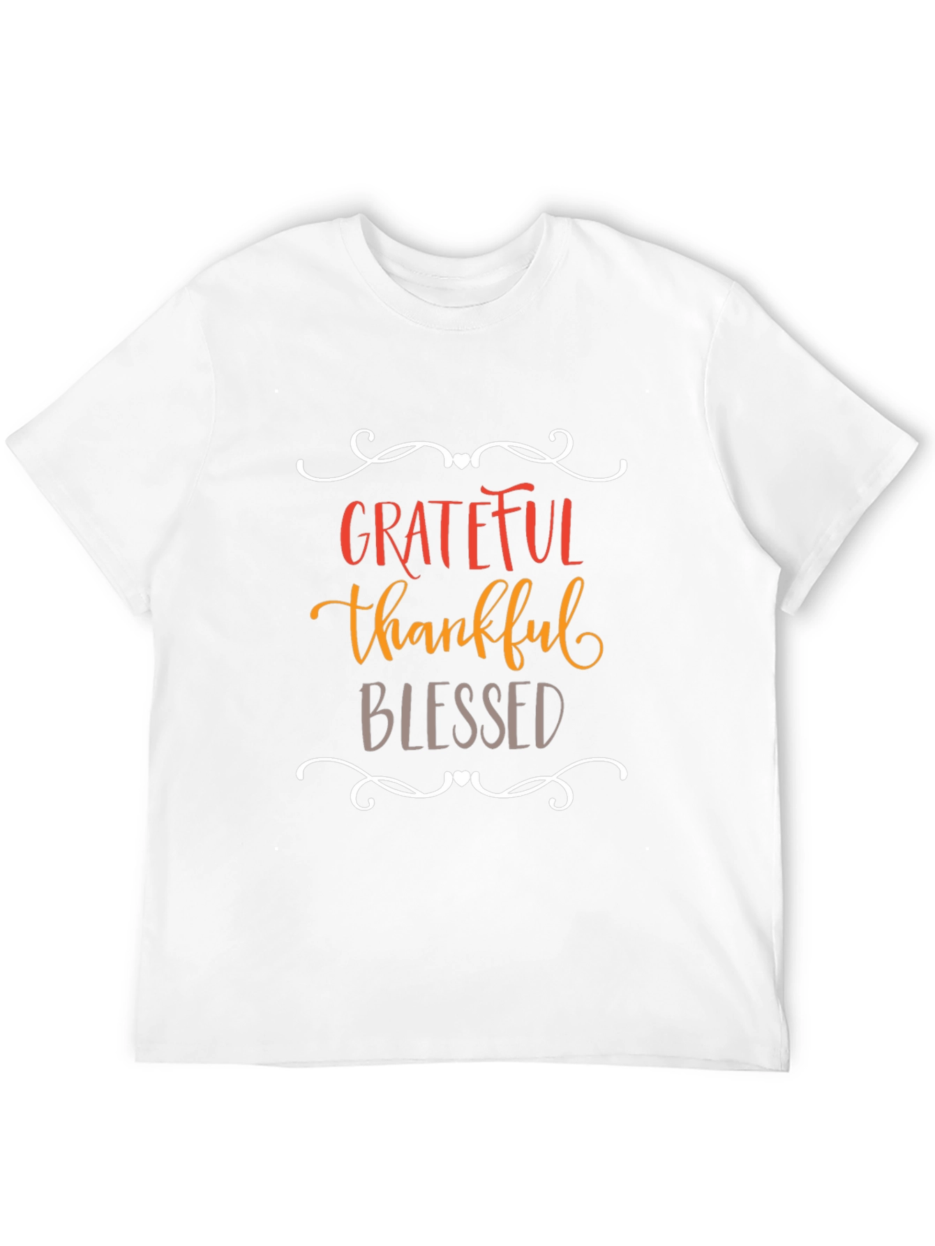 Black Grateful Thankful Blessed Graphic Tee - Soft Cotton Blend T-Shirt view 12
