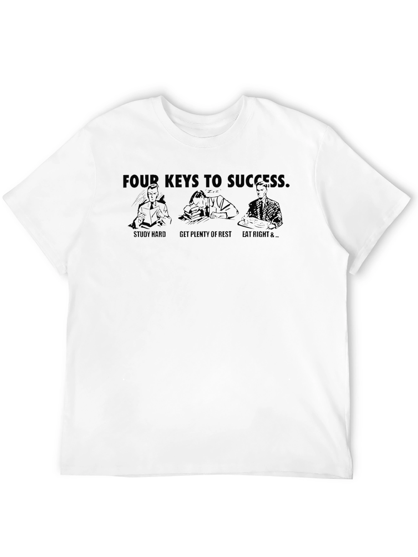 Black Four Keys to Success Graphic T-Shirt view 12