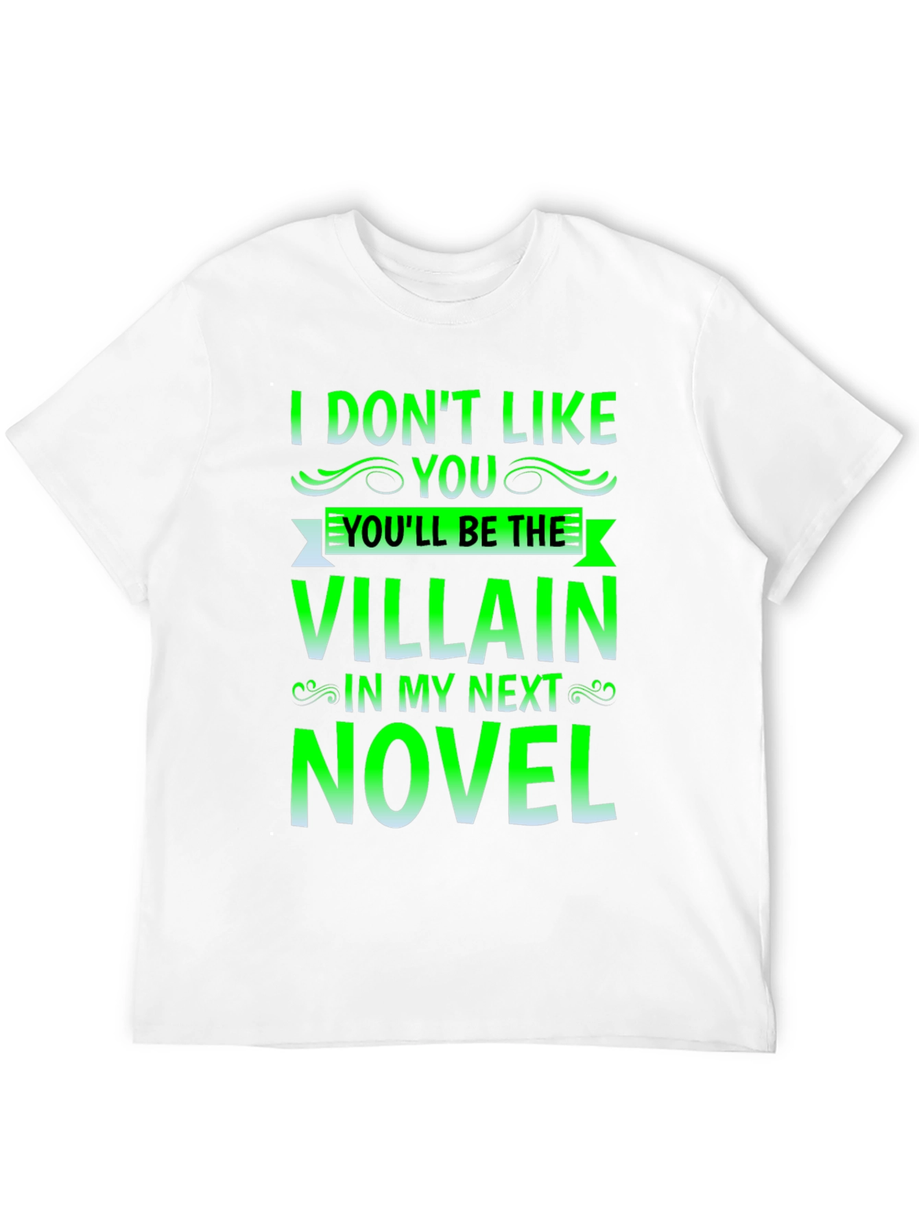 Black Villain Novel Black T-Shirt - Funny Writer Tee view 12