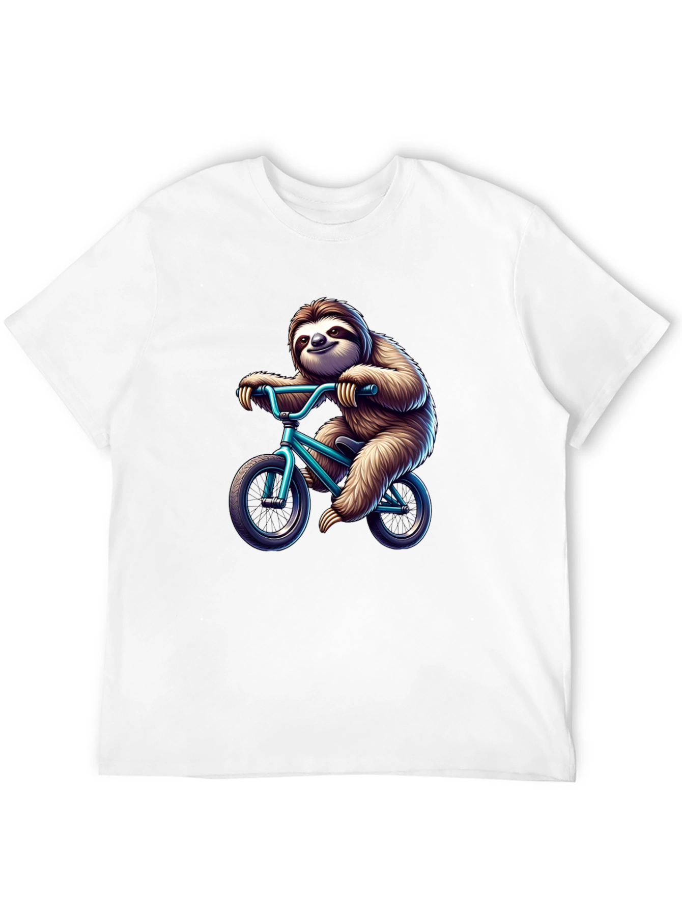 Black Sloth on Bike Graphic T-Shirt - Fun & Unique Design view 12