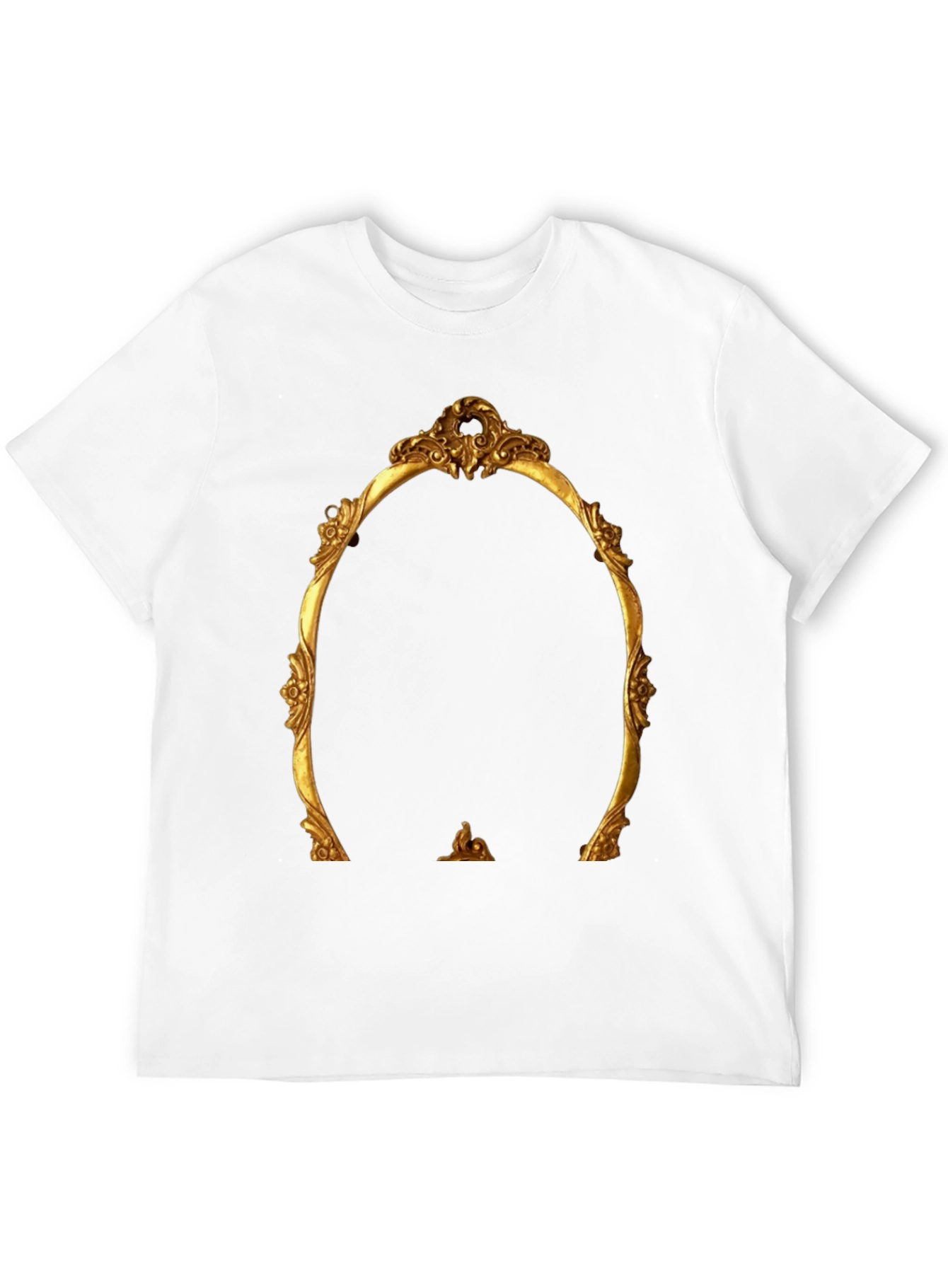 Black Ornate Golden Frame Graphic Tee - Statement Style view 12