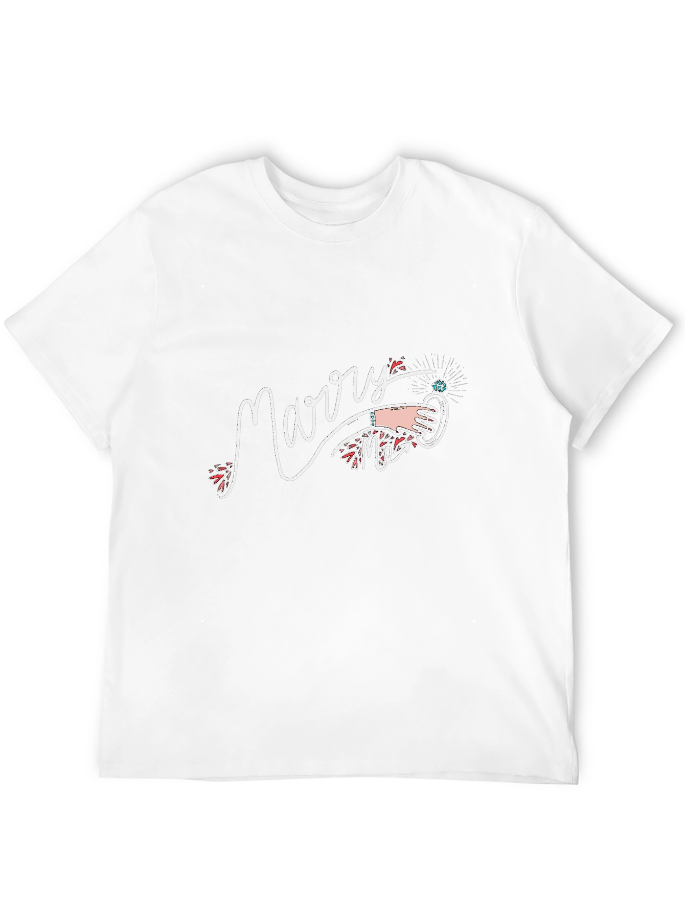 Black Marry Me Proposal T-Shirt - Black view 12