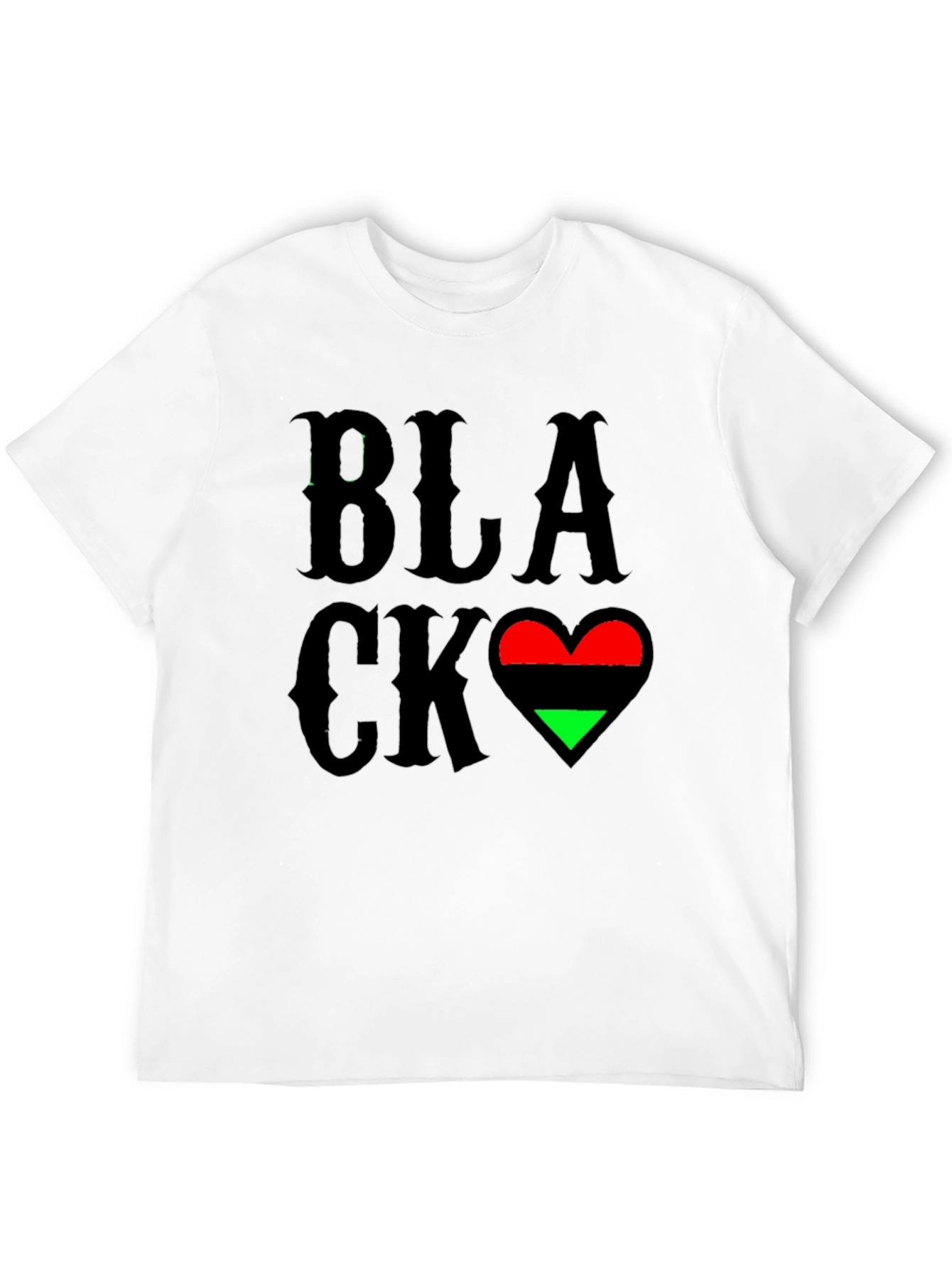 Black Black Love Heart T-Shirt - Pan-African Colors view 12